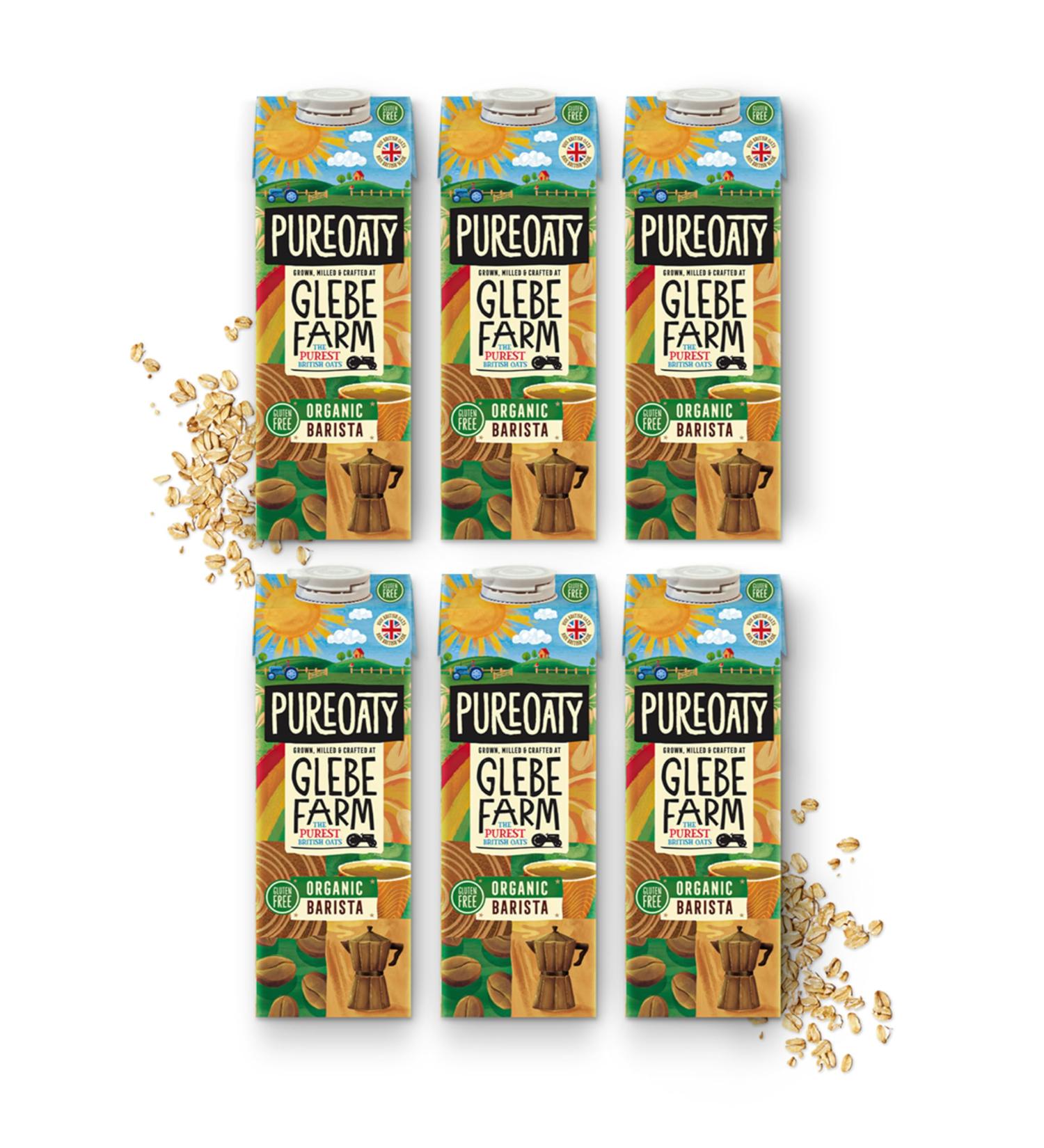 Glebe Farm PureOaty Organic Barista Oat Milk | Vegan Oat Milk | Gluten-Free Oat Milk Vegan Coffee Creamer & High Protein Plant Milk with Calcium & Vitamin B12 Non-Dairy Dairy Free Milk (1L 6-Pack) 6PK Organic Barista Oat Milk 166.67 ml (Pack of 6) - Buy Online on GoSupps.com