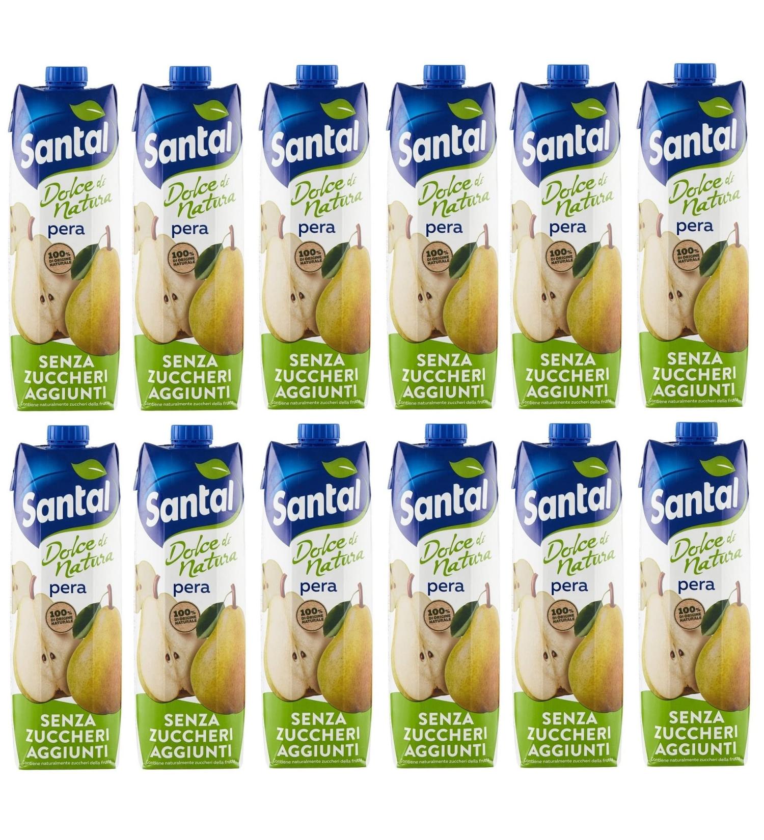 Parmalat Santal Fruit Juice Sweet Pear by Nature Zero Added Zucchini Jus de fruits No Added Sugar Tetrapack 1000 ml - Buy Online on GoSupps.com