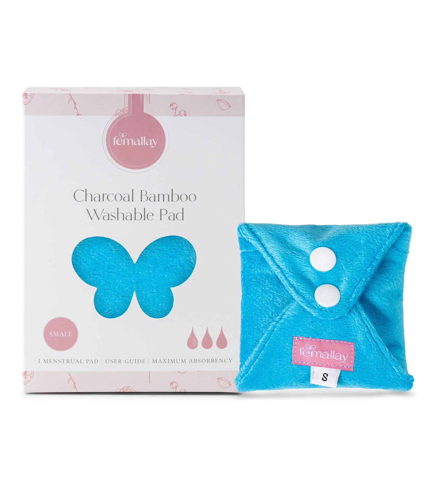 Femallay Reusable Cloth Menstrual Pads - Charcoal Bamboo Layer, Soft & Absorbent, Washable Sanitary Pads for Women - Feminine Hygiene Product - Colorful Minky/Small - Buy Online on GoSupps.com