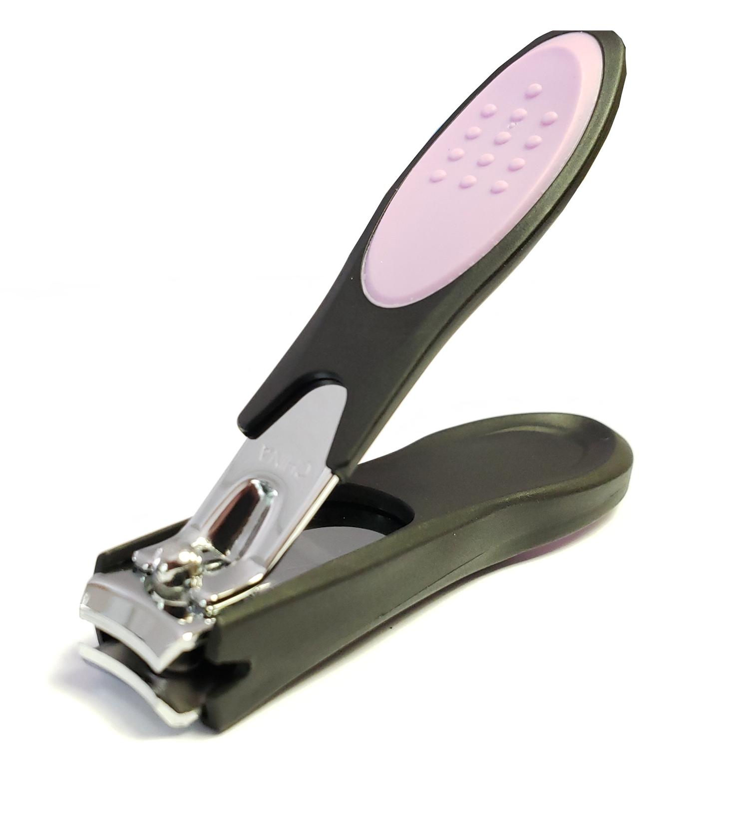 Stainless Steel Nail Clipper with Comfort Grip and Catcher - Sharp Toe Clippers for Men and Women - Buy Online on GoSupps.com