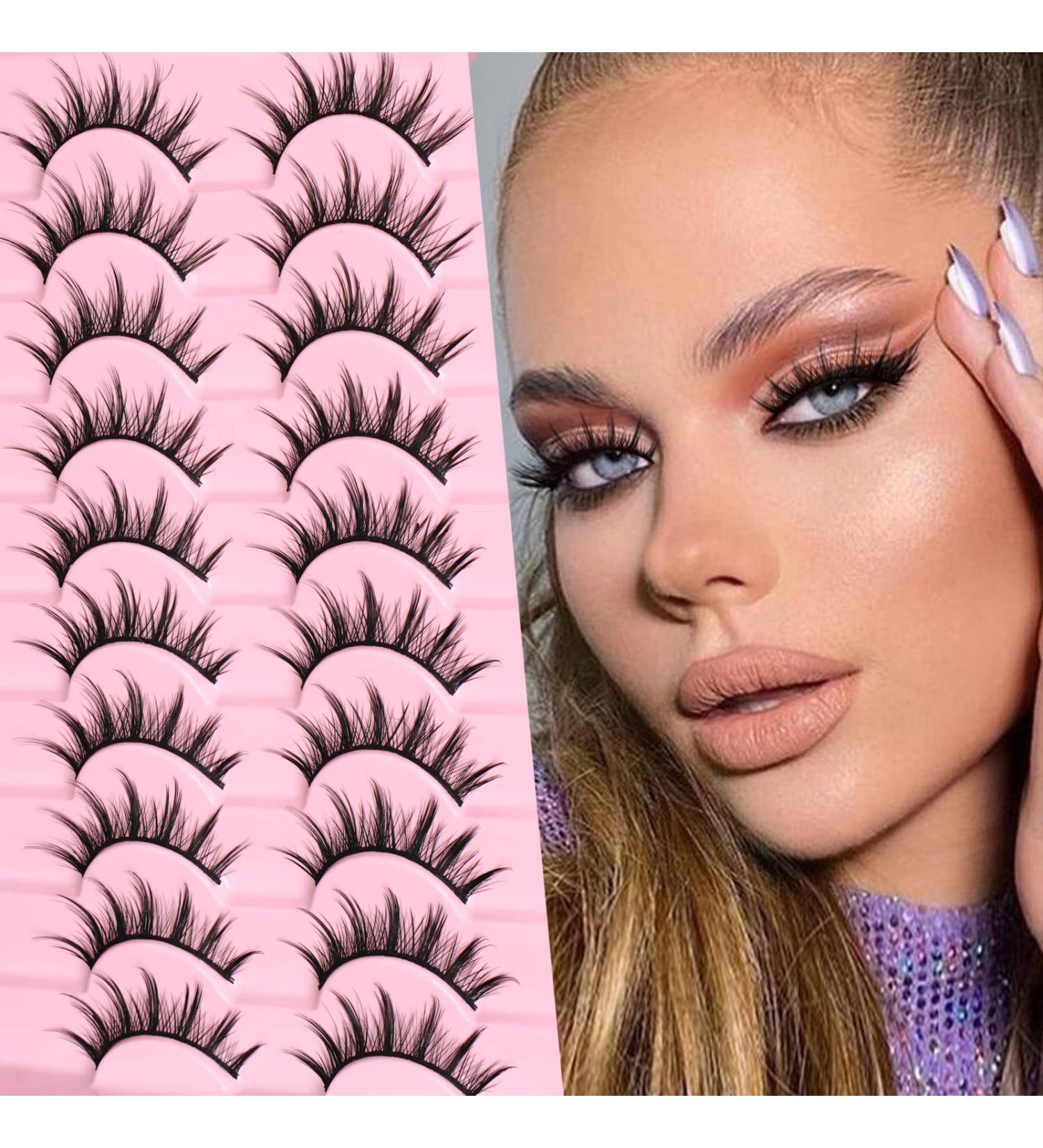 Manga Lashes: Natural Look False Eyelashes - 10 Pairs Soft & Reusable Asian Fake Eyelashes by Canvalite - Anime Style Alice-10pr - Buy Online on GoSupps.com
