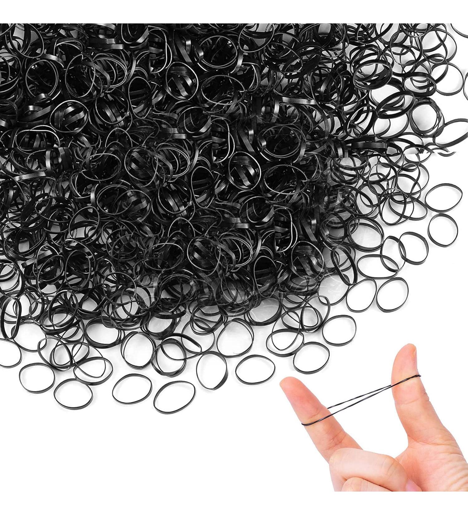 300PCs Transparent Mini Elastic Hair Ties - Perfect for Children's Hair Wedding Styles & More (Black) - Buy Online on GoSupps.com