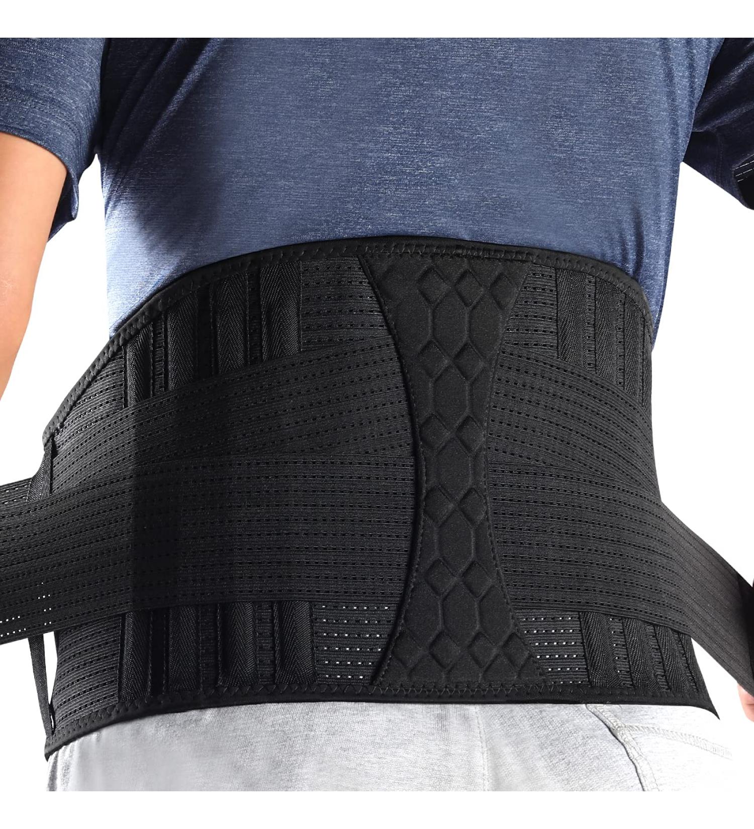 Racbeuk Lumbar Support Belt - Large Size, Lower Back Brace for Herniated Disc, Sciatica, Pain Relief - Breathable & Supportive Brace for Men & Women - Buy Online on GoSupps.com