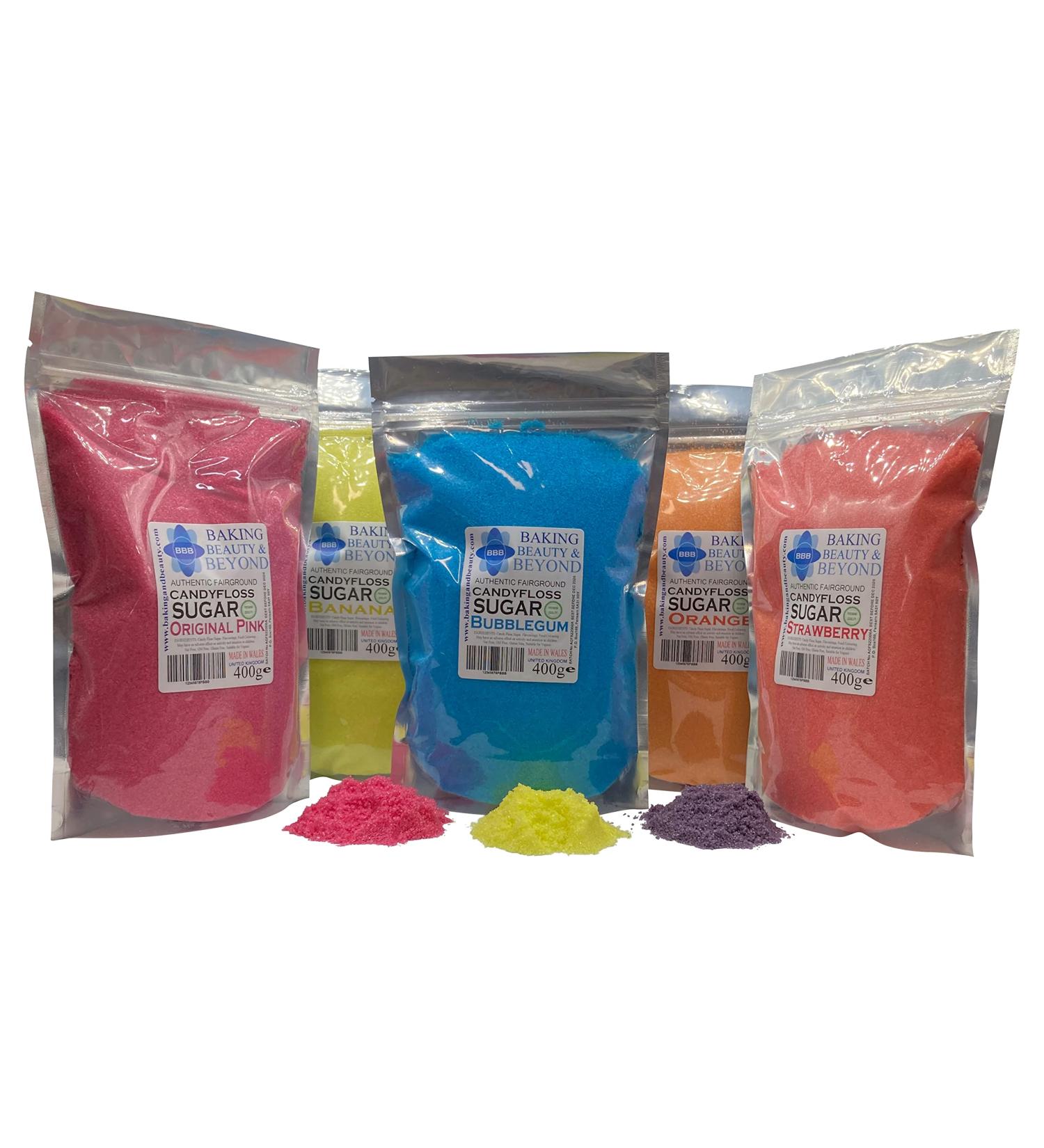 Baking Beauty and Beyond Premium Floss Sugar - 400g Bulk Cotton Candy Flossing Sugar with Natural Ingredients - Turkish Delight Flavour - Buy Online on GoSupps.com