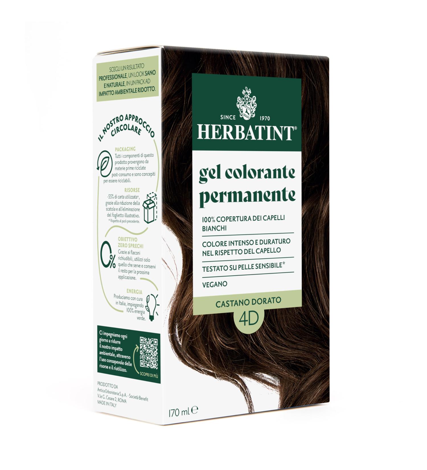  Herbatint Herbatint 4D Permanent Hair Color Gel Golden Brown - 170 ml | Ammonia-Free 100% Gray Coverage | For Sensitive Skin with 8 Natural Organic Extracts - Buy Online on GoSupps.com