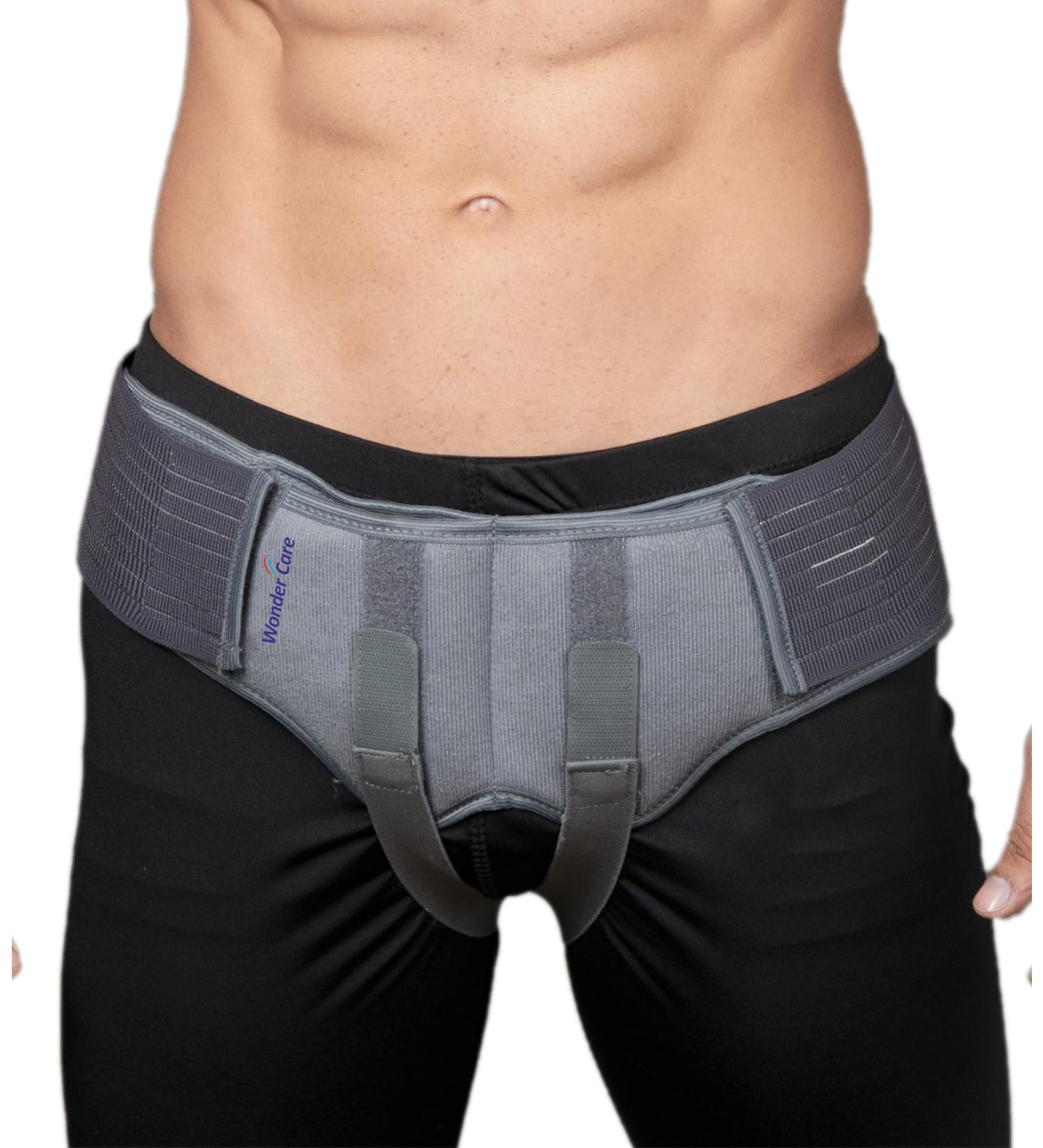 Wonder Care Grey Inguinal Hernia Support Truss Brace - Large (36-40) - Double Inguinal - Adjustable Straps - Surgery Recovery Belt - Buy Online on GoSupps.com