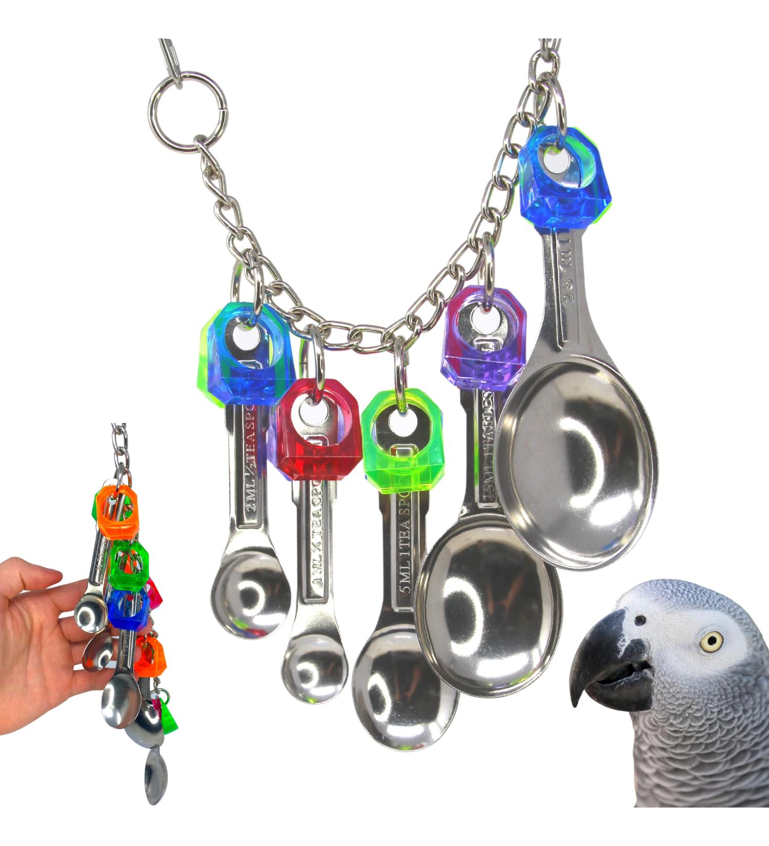 Bonka Bird Toys 1969 Spoon Delight for African Grey Parrot, Amazon, Conure, Quaker, Caique, Eclectus, Small Cockatoos, Mini Macaws, and Similar Birds - Buy Online on GoSupps.com