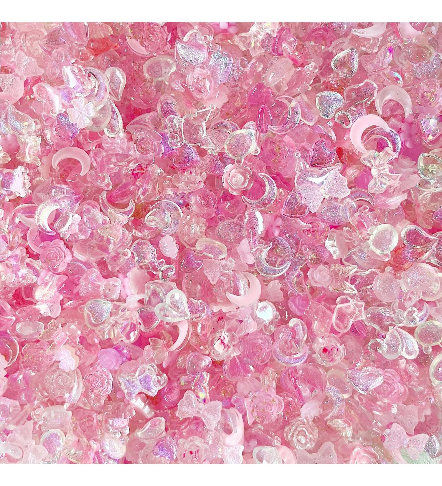 150 Rhinestone Nail Art Decorations Adorable Nail Art Accessories Pink Hearts Bows Dolphin Shapes Used for Nail Art Decoration DIY Phone Cases etc. - Buy Online on GoSupps.com