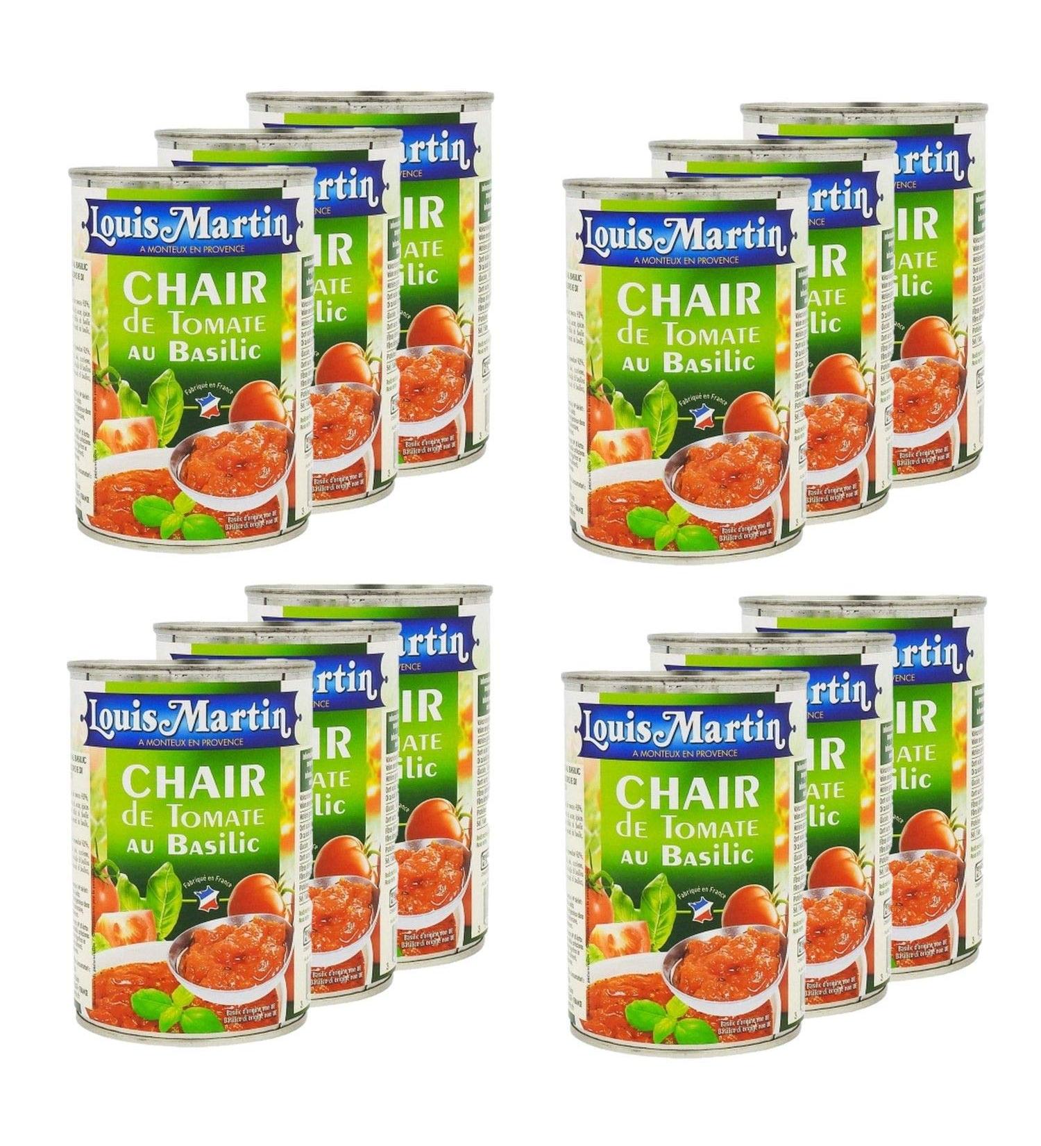 Louis Martin Lot of 12x Tomato Pulp with Basil - Louis Martin - 400g box