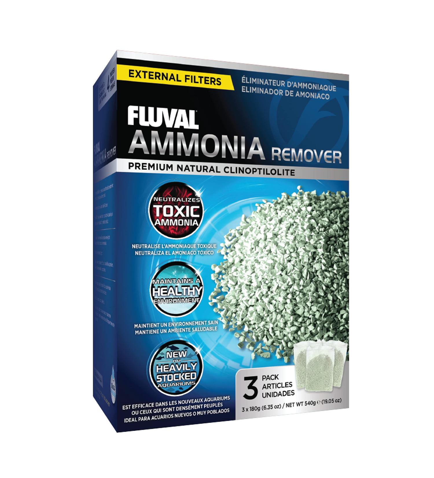 Fluval Ammonia Remover 180g Chemical Filter Media for Freshwater Aquariums - 6.3oz Nylon Bags - Buy Online on GoSupps.com