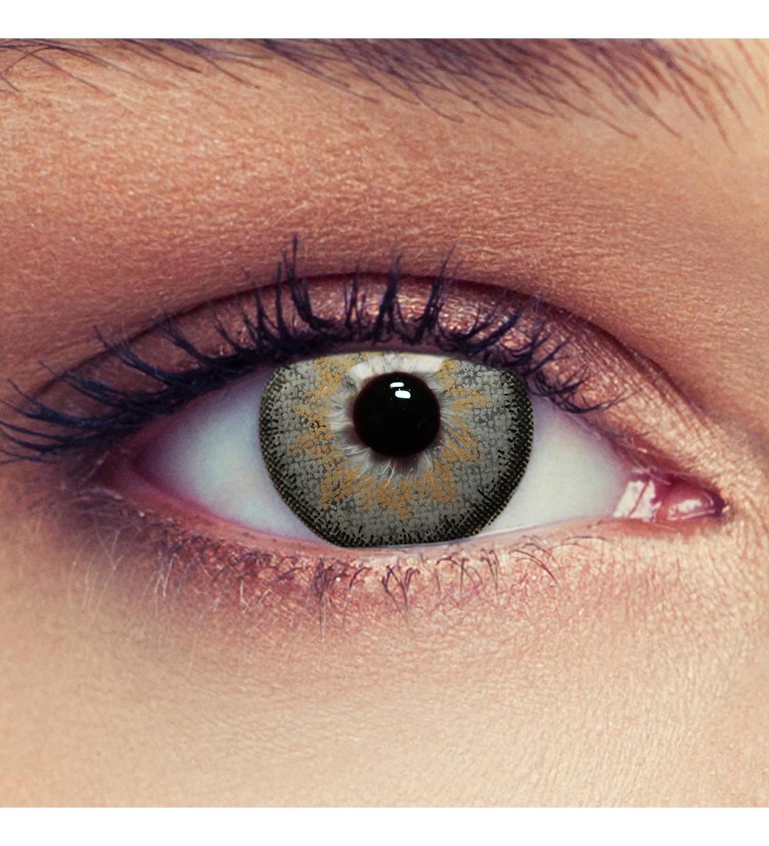 Buy Design Gray Colored Contact Lenses - Monthly Strength for Dark Eyes | 1 Pair + Free Container - Buy Online on GoSupps.com