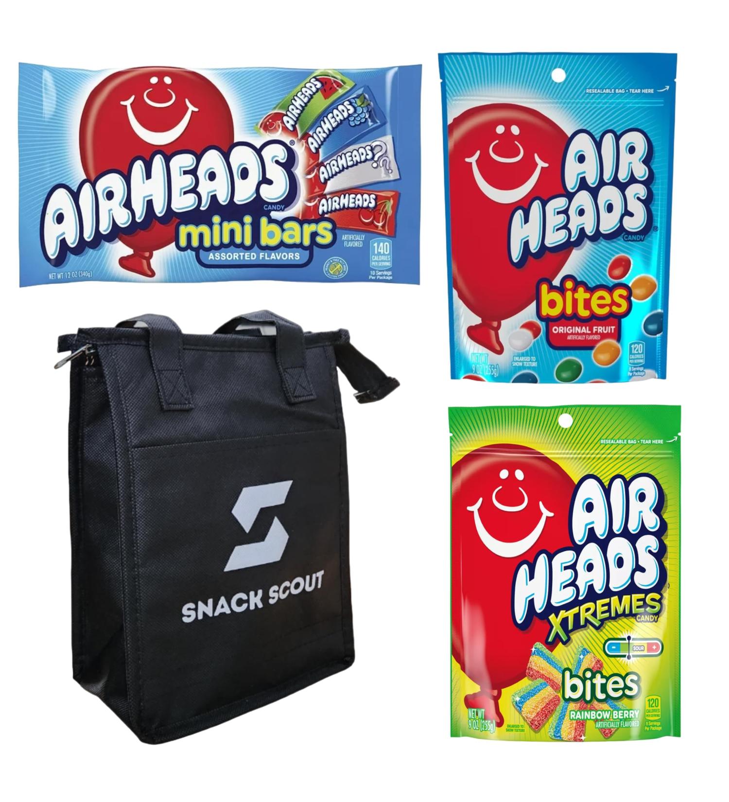 Airheads American Variety Mini Bars Original Bites Xtremes Bites Candy Bundle With Snack Scout Lunch Bag - Buy Online on GoSupps.com