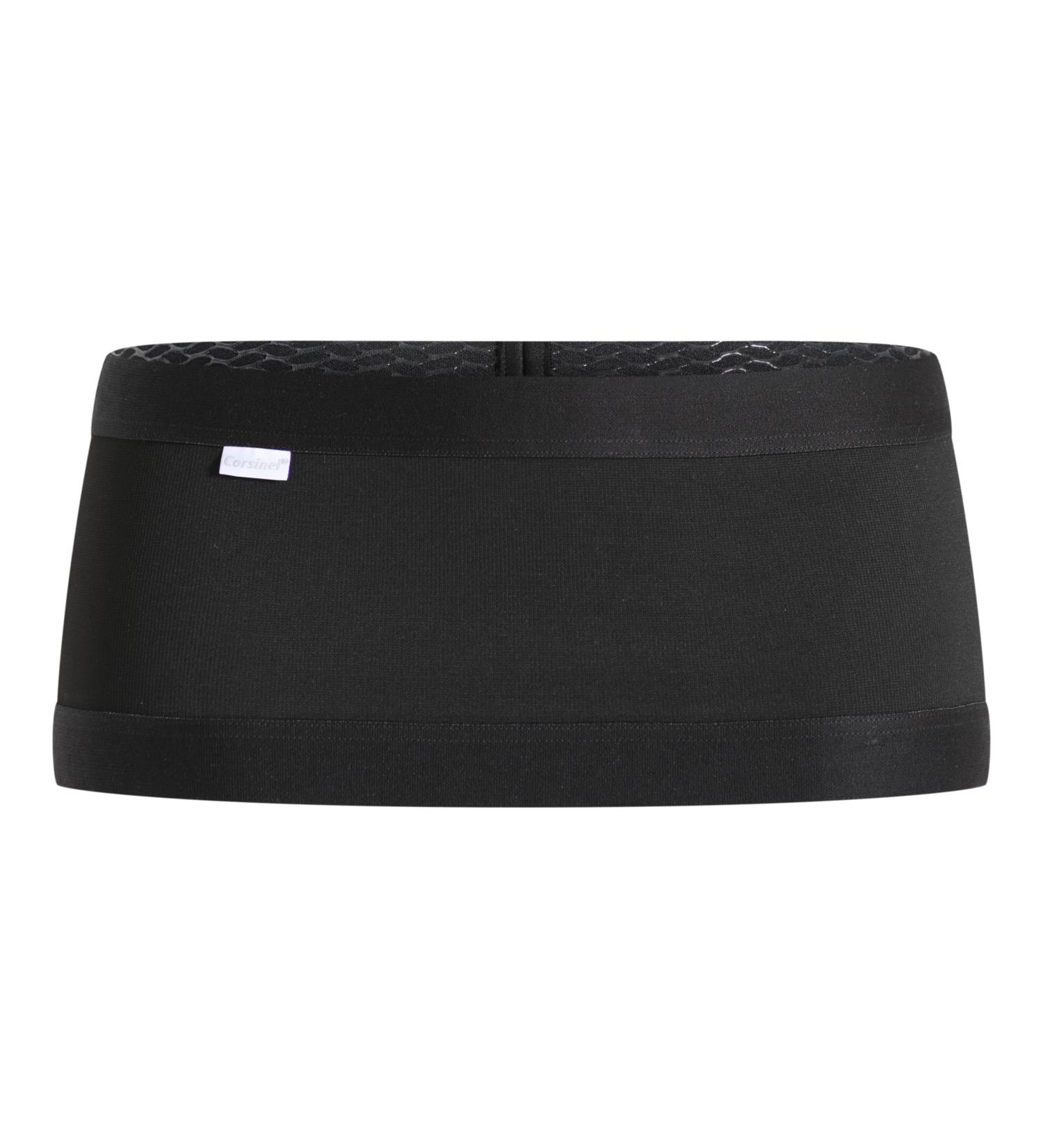 Corsinel abdominal bandage for stoma parastomal hernias umbilical and inguinal hernia en-loading for more mobility elastic belly bandage for optimal seat & smooth body contours 15 cm high black S S black- box