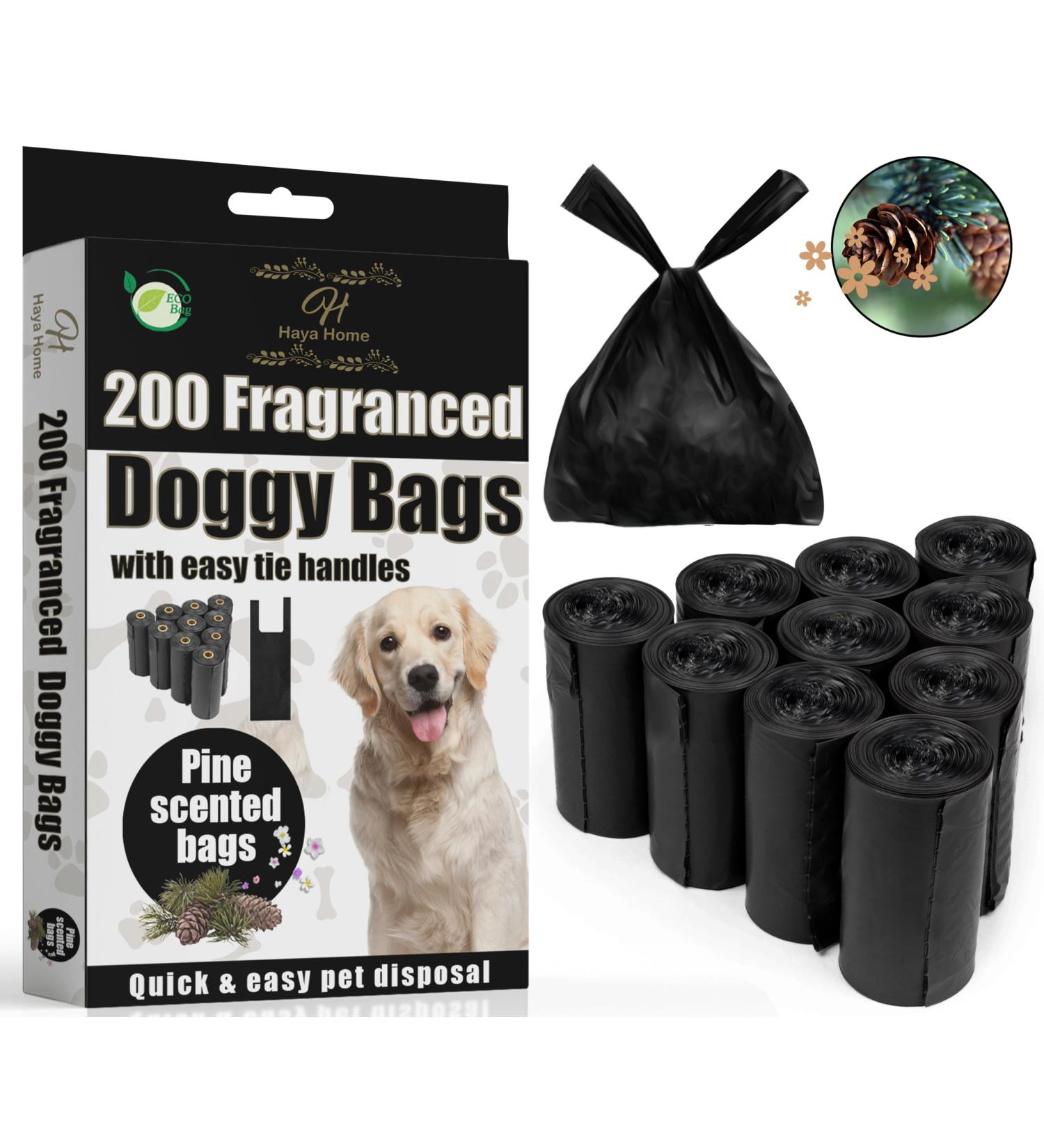 Haya Home 200 Pine Scented Eco Dog Poop Bags | Leak & Tear Resistant | Extra Strong | Environmentally Friendly - Buy Online on GoSupps.com