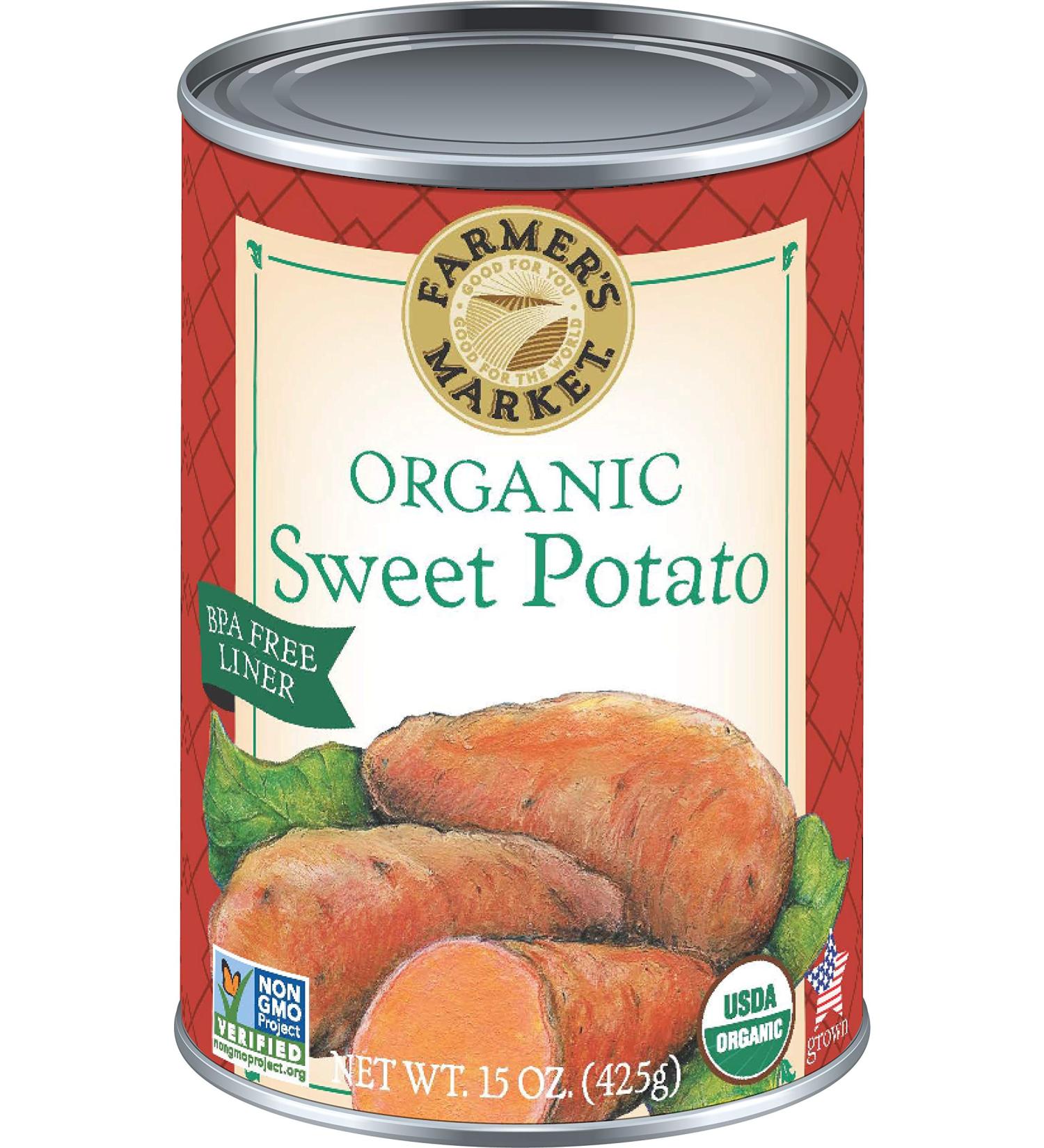 Farmer's Market Foods Canned Organic Sweet Potato Puree, 15 Ounce (Pack of 12)