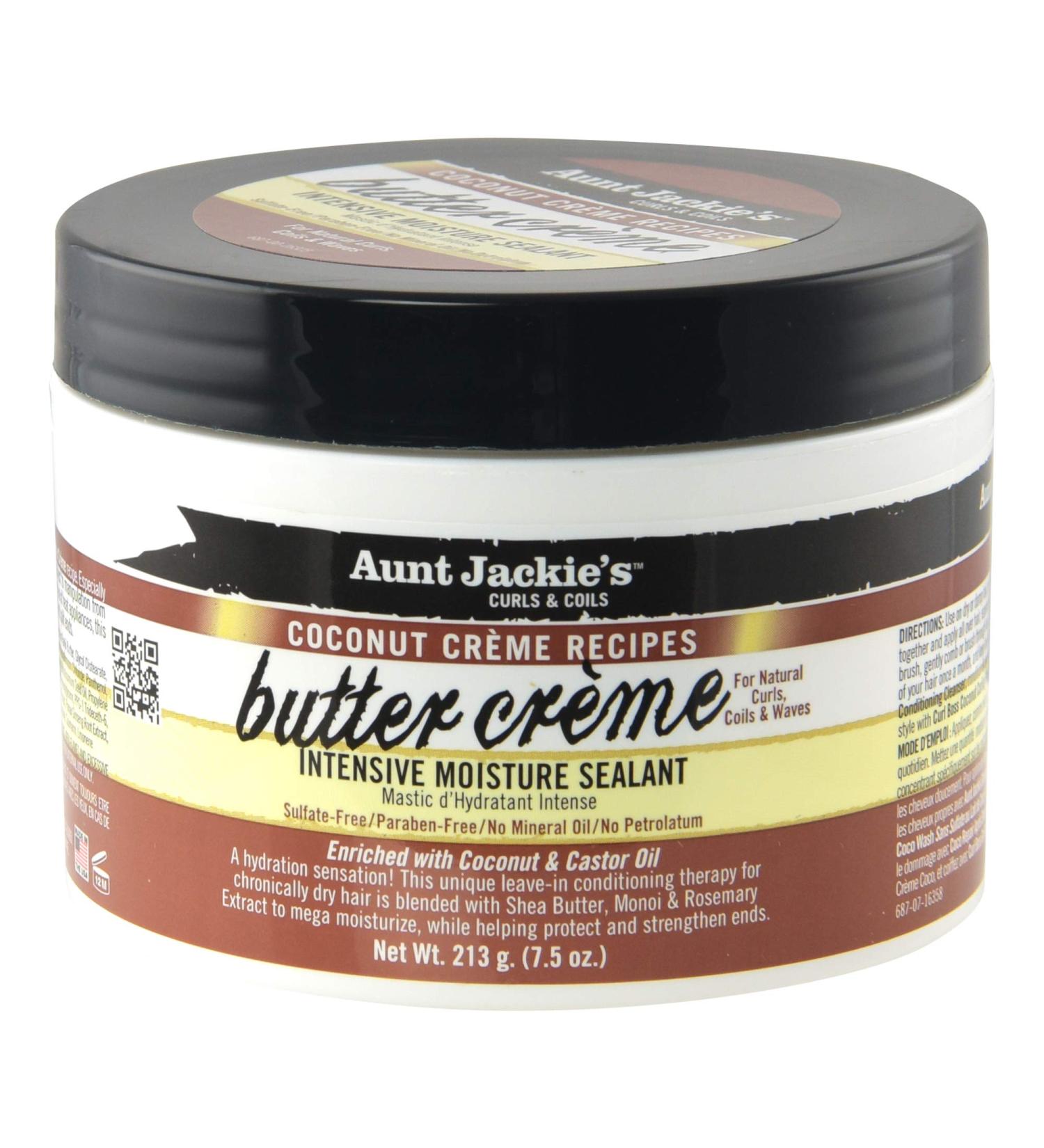 Aunt Jackie's Coconut Cr me Butter Cr me Intensive Moisture Sealant 7.5 oz - Leave-In Conditioning Therapy - Buy Online on GoSupps.com