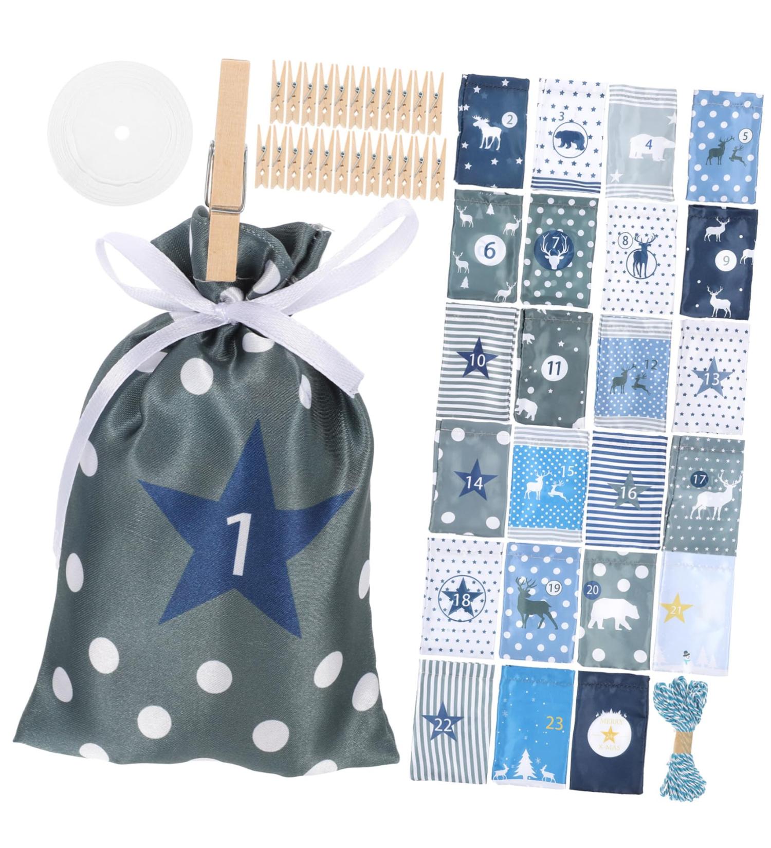 CRAFTHROU 24pcs Christmas Bag Christmas Candy Bag Xmas Party Bag DIY Advent Calendar Bags Calendars Cloth - Buy Online on GoSupps.com