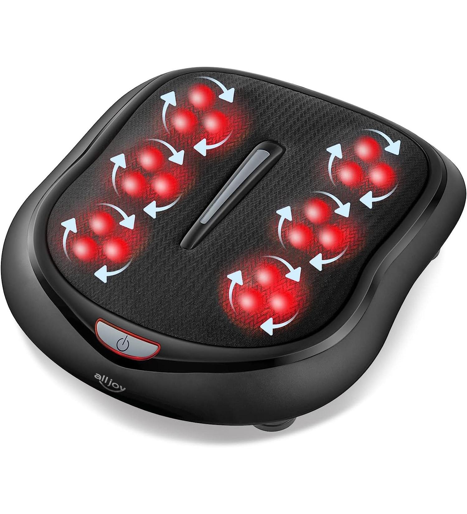Alljoy Shiatsu Foot Massager with Warmth - Electrical Device for Plantar Fasciitis Relief 18 Kneading Heads & Circulatory Stimulator - International Shipping Available - Buy Online on GoSupps.com