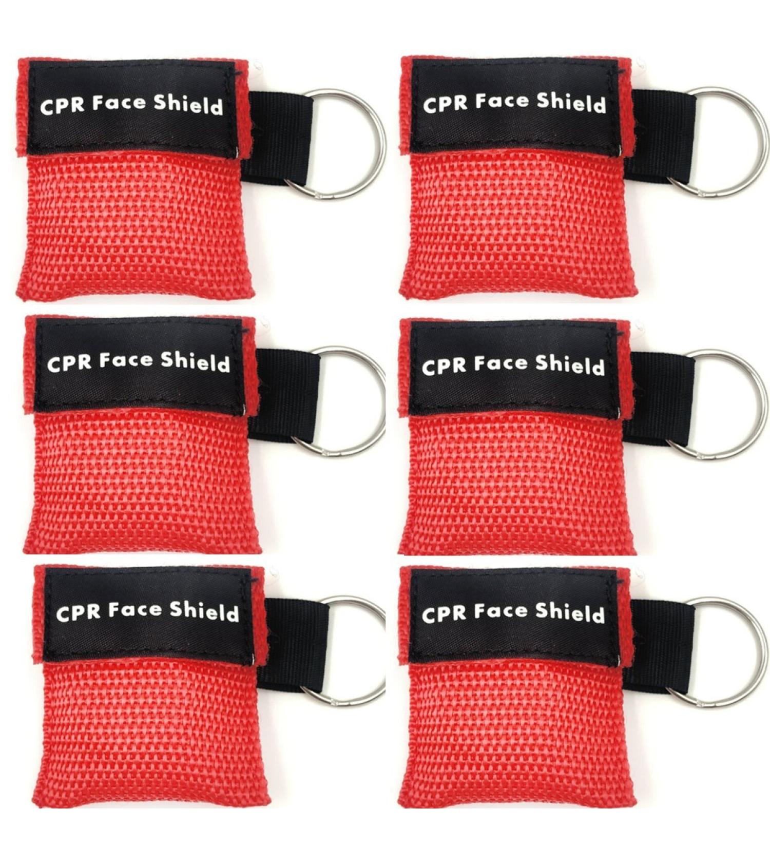 Lifesport Breathing Mask - 6 Pack CPR Mask Keychain Ring Rescue Face Shields - Emergency Kit (Red) | International Shipping Available - Buy Online on GoSupps.com