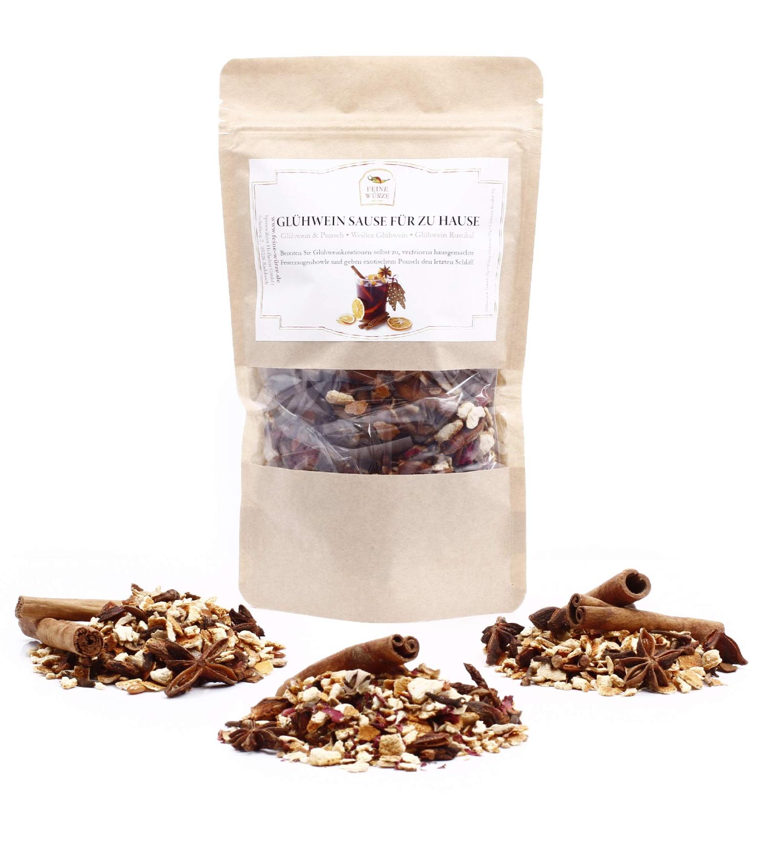  Feine W rze Mulled Wine Sauce for Home | 3 Premium Mulled Wine Spices with Recipe | Mulled Wine White Alcohol-Free Apple Punch | Gluten-Free | 85g - Buy Online on GoSupps.com