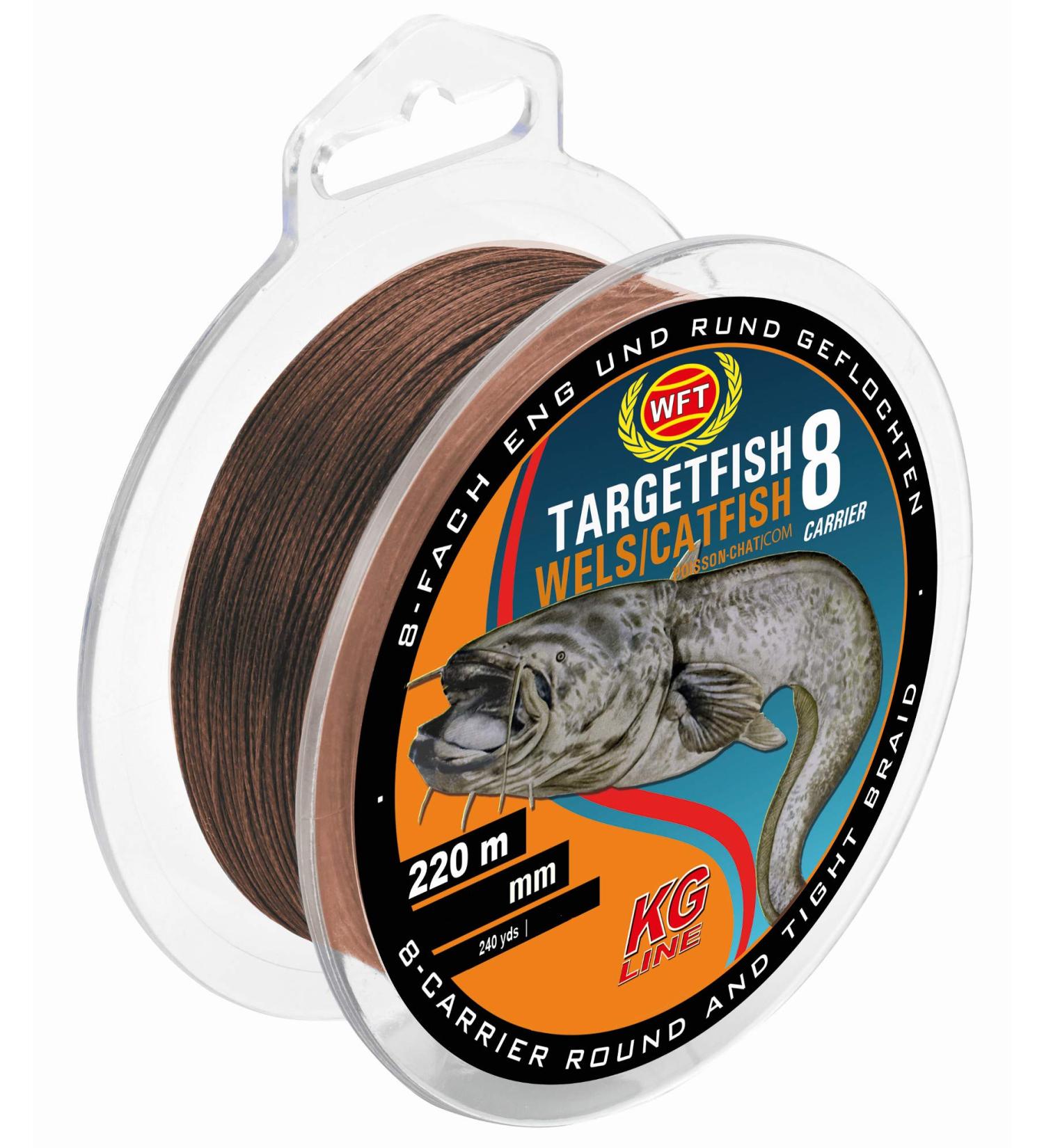 WFT TF8 Catfish Brown 0.60mm 220m 60Kg - catfish line for fishing for catfish catfish line for catfish fishing braided fishing line