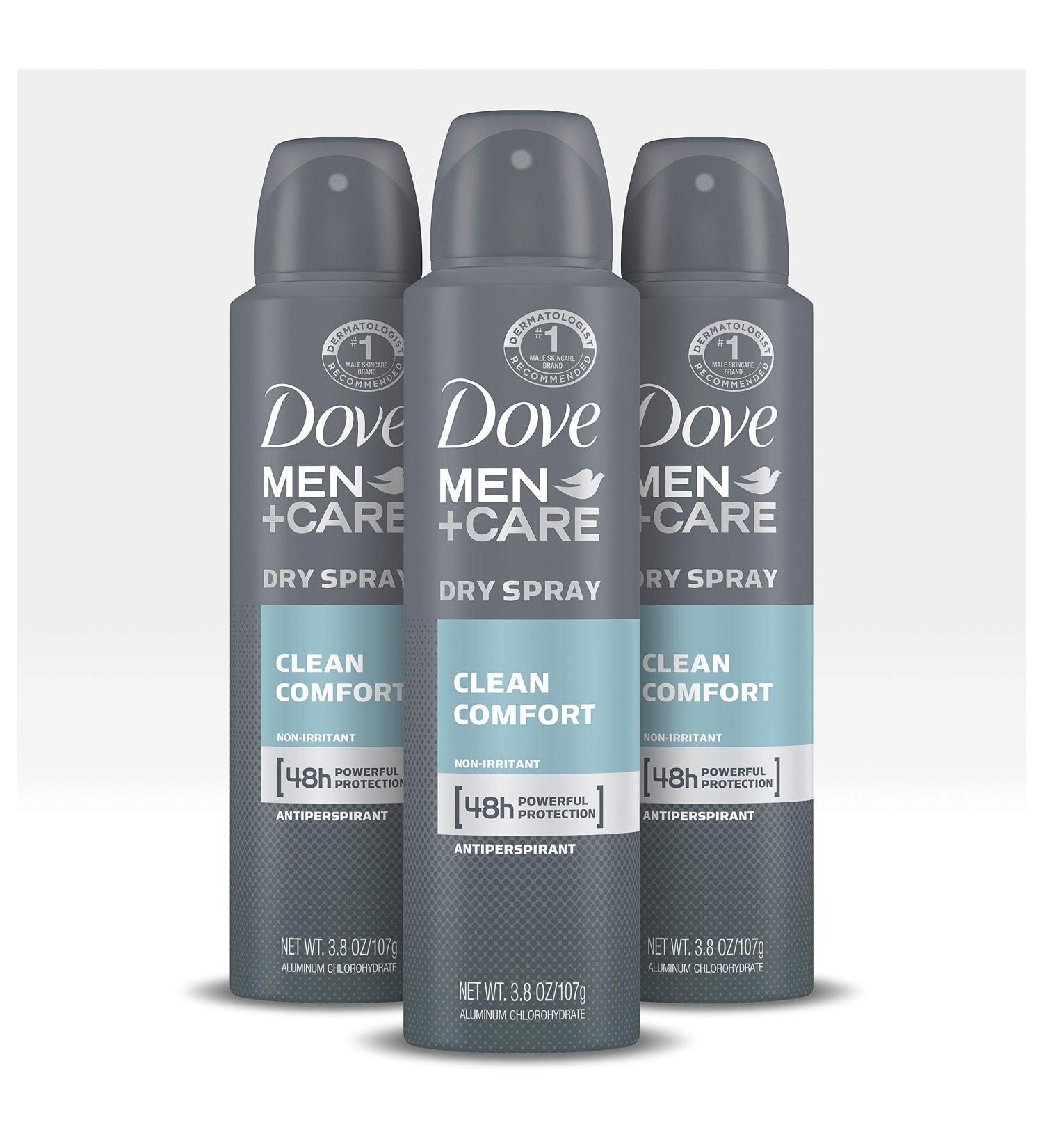 Dove Men+Care Clean Comfort Antiperspirant Deodorant Spray 3.8oz - 3 Pack - Buy Online on GoSupps.com