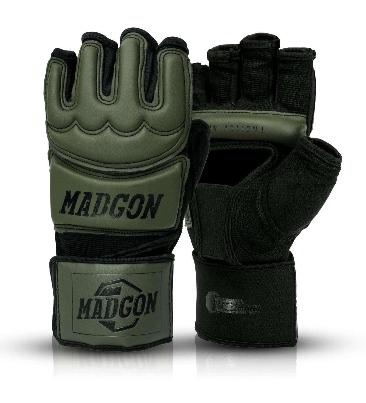 Madgon MMA Gloves - Professional Quality Boxing & Training Gloves for Grappling | Olive/Black - Buy Online on GoSupps.com