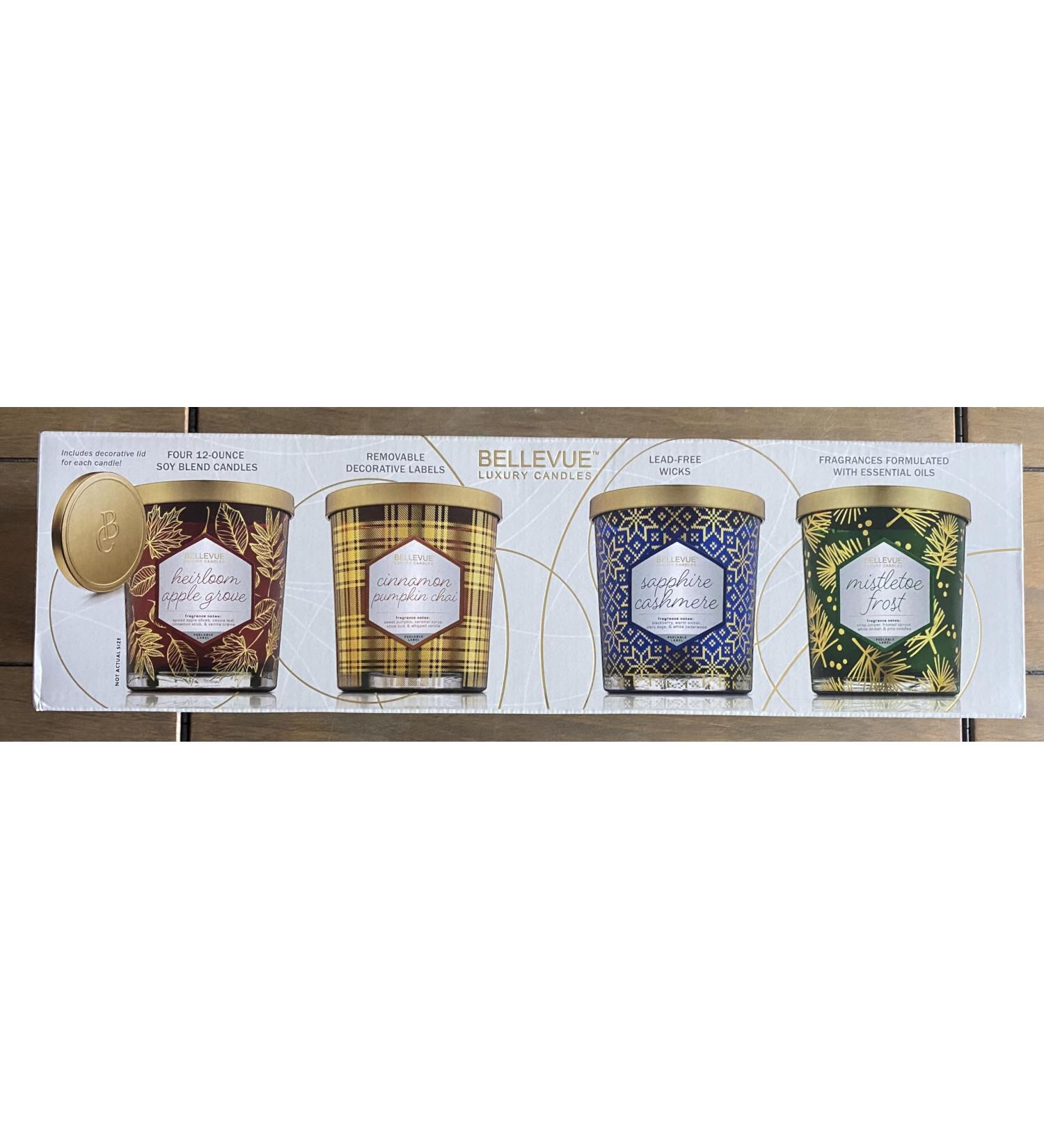 Bellevue Luxury Candles - 4 Premium Soy Blend Candles 12 oz | Lead-Free Wicks & Essential Oils | International Shipping - Buy Online on GoSupps.com