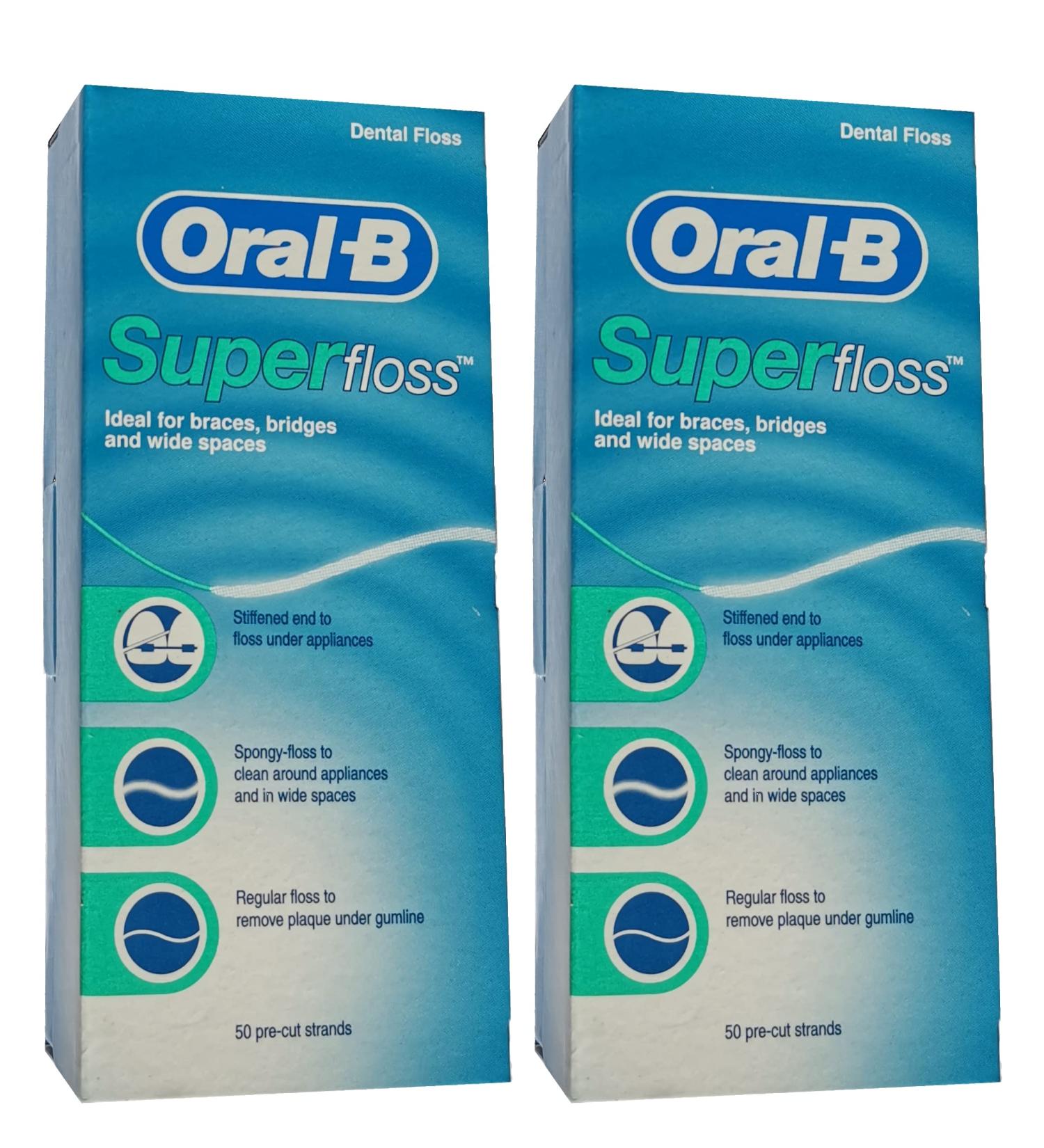 Buy Oral-B Superfloss Dental Floss - Pack of 2 (100 Threads) | Best International Shipping - Buy Online on GoSupps.com