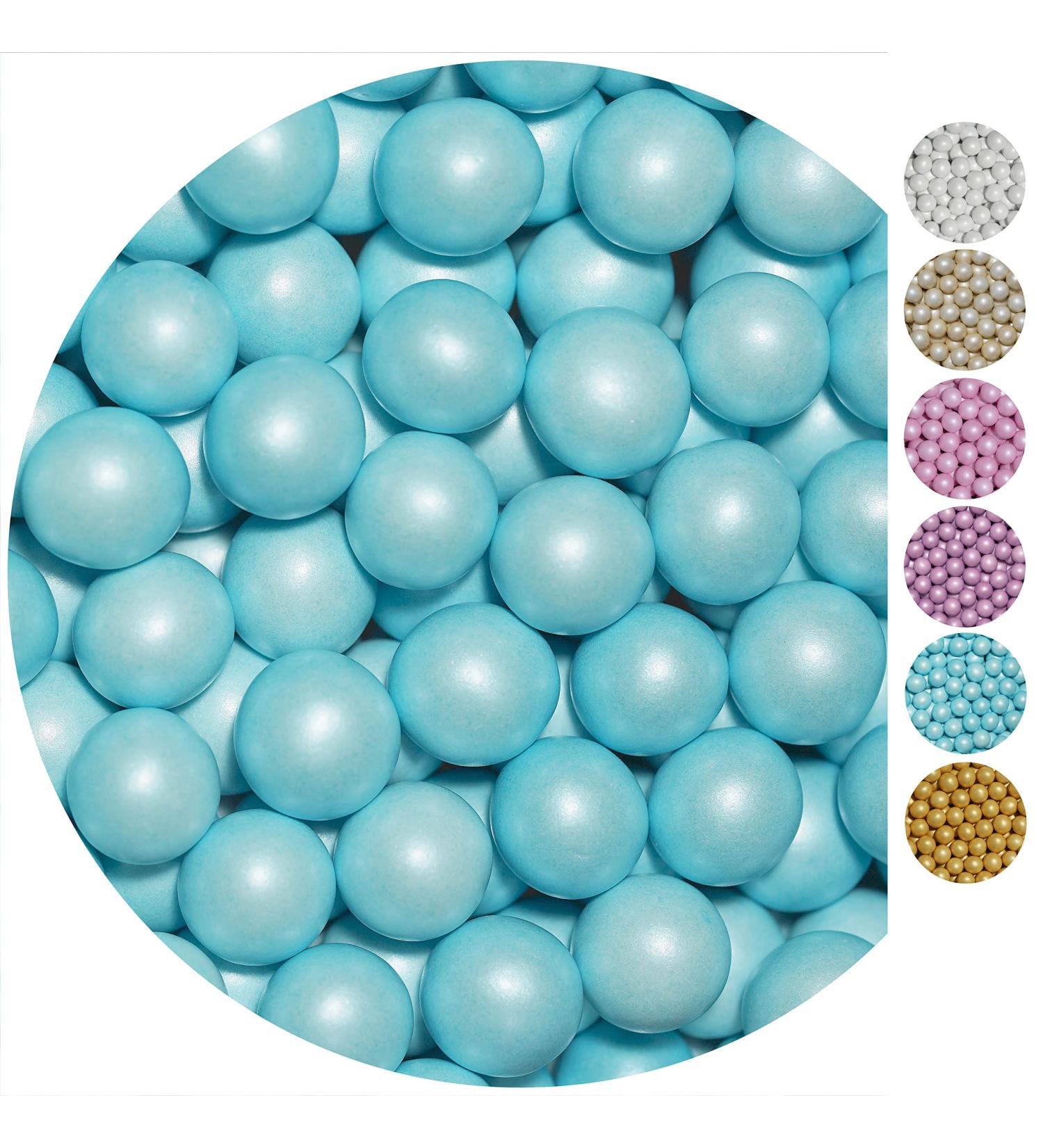 EinsSein 0.35 kg Crispy chocolate dragees beads wedding large light blue pearl sweets baptism communion almonds feast and receive party celebration color cheap bomb tag see my case containing - Buy Online on GoSupps.com