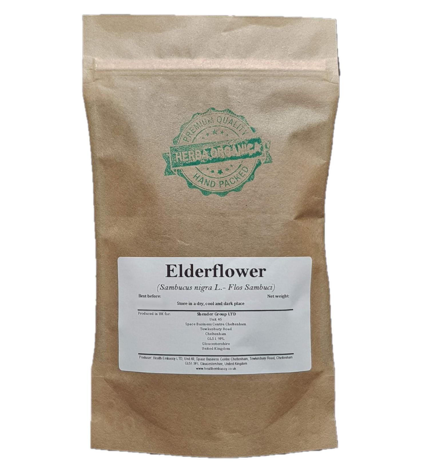 Herba Organica Elderflower Herbal Tea - Sambucus Nigra L - Fleurs De Sureau Tisane (50g) - Buy Online on GoSupps.com