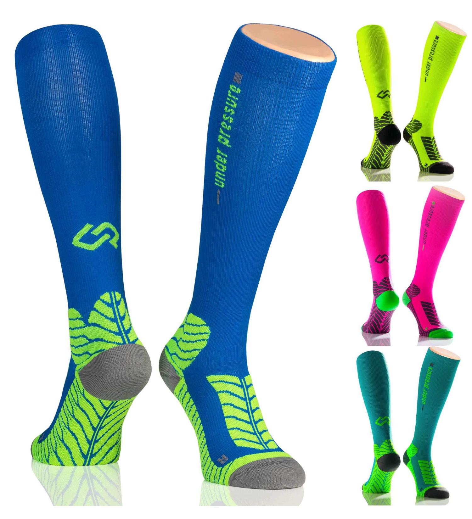 High-Performance Ocean Blue Sport Compression Stockings - Runattack 18-21mmHg Size 43-46 for Enhanced Running Support - Buy Online on GoSupps.com