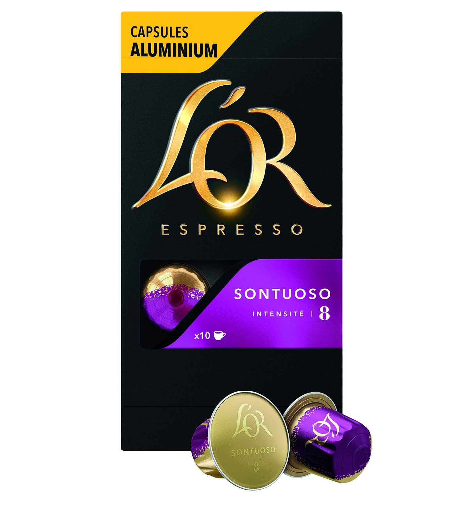 L'Or Espresso Caf Sontuoso - Intensity 8 - 10 Aluminum Capsules Compatible with Nespresso * Machines - Buy Online on GoSupps.com