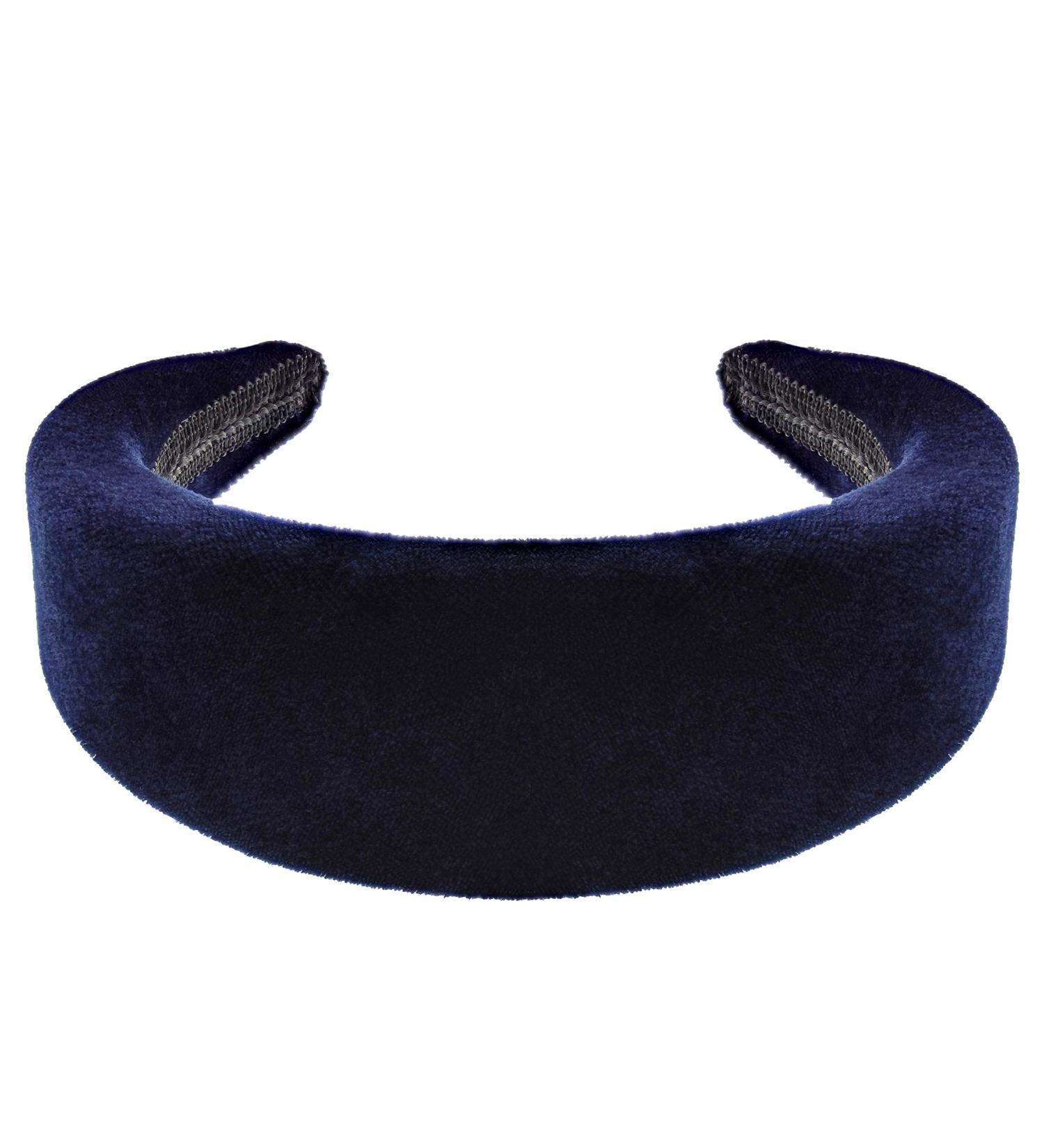 Zac's Alter Ego 50mm Very Wide Smooth Velvet Padded Retro Vintage Aliceband Navy Blue - Buy Online on GoSupps.com