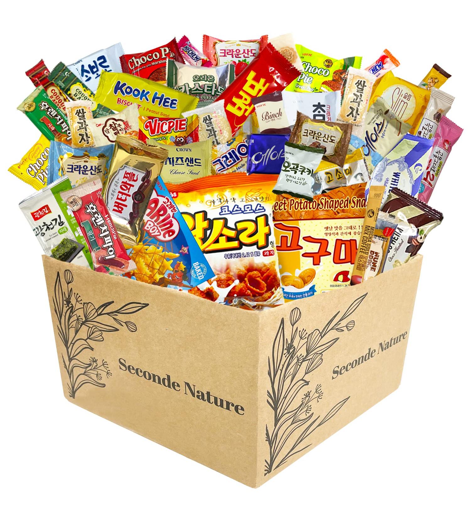 Seri's Choice Korean Snack Box - 42 Individually Wrapped Packs of Candy, Snacks, Chips, Cookies, and Drink - Gift Box for Kids, Teens, Seniors, Father's Day - Buy Online on GoSupps.com
