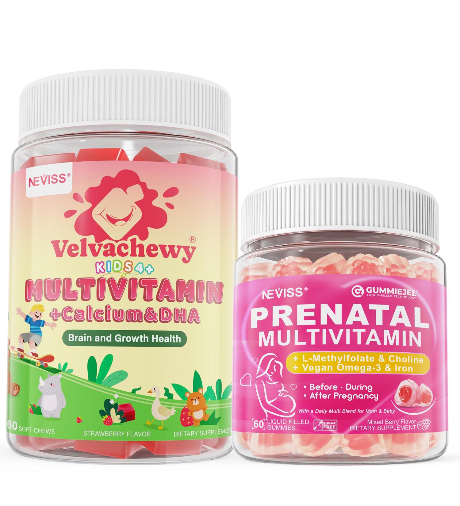 NEVISS Prenatal Vitamins for Women Multivitamin Gummies Kids Multivitamin Soft Chews Gummies - Buy Online on GoSupps.com