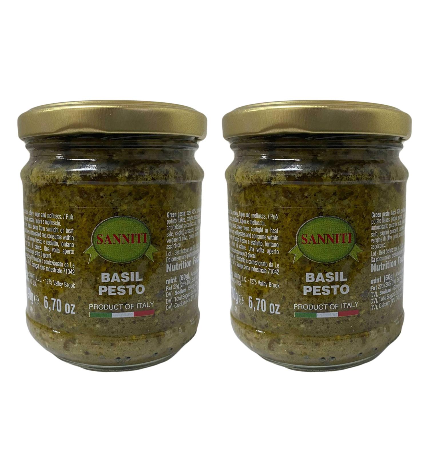 Sanniti Basil Pesto 6.7 oz - Pack of 2 | Authentic Italian Pesto Sauce - Buy Online on GoSupps.com