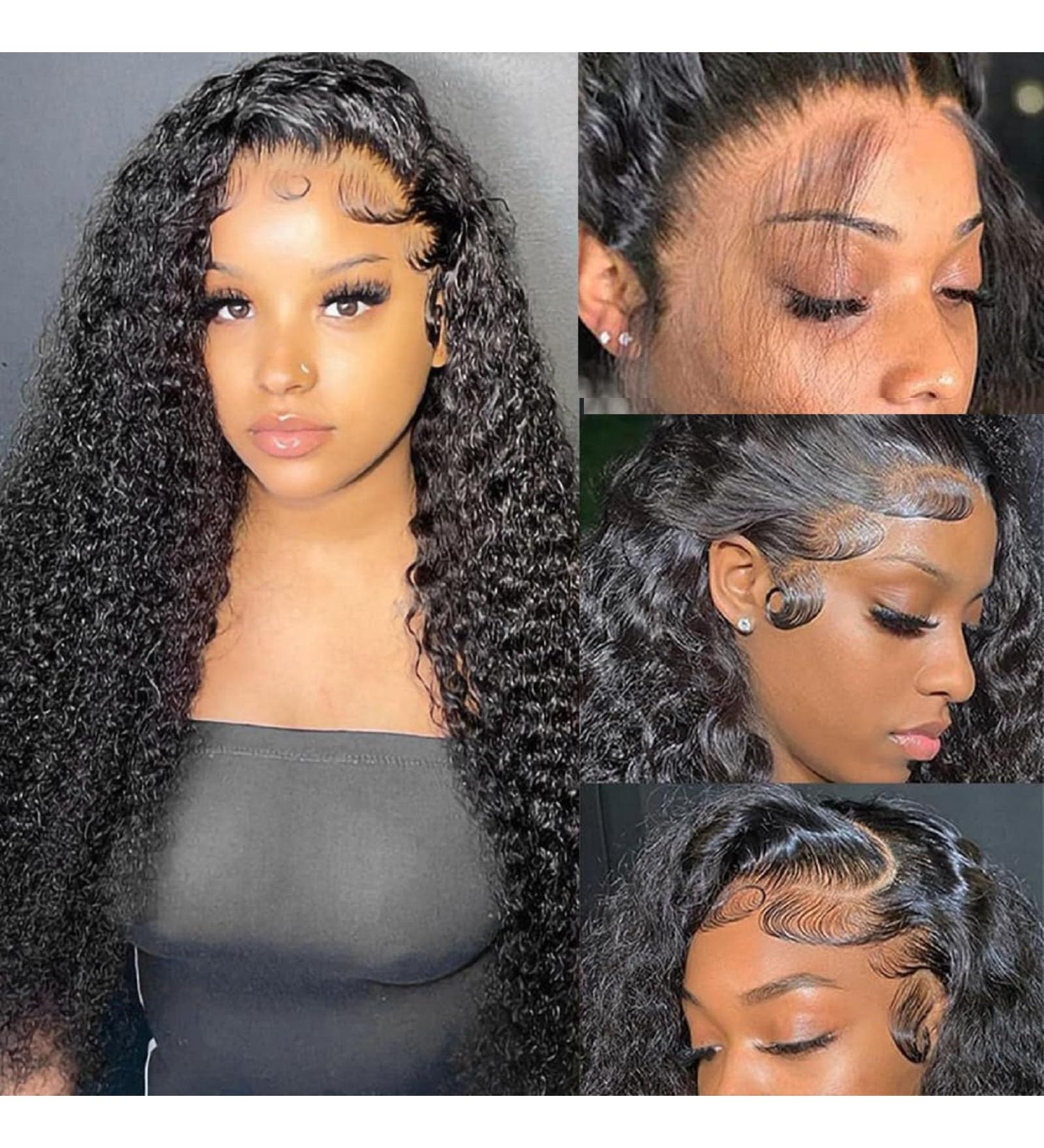 16 Inch Deep Curly Glueless Wig | Pre-Plucked Brazilian Lace Front Wig | 180% Density 5x5 Closure | Beginner Friendly Human Hair Wig for Black Women - Buy Online on GoSupps.com