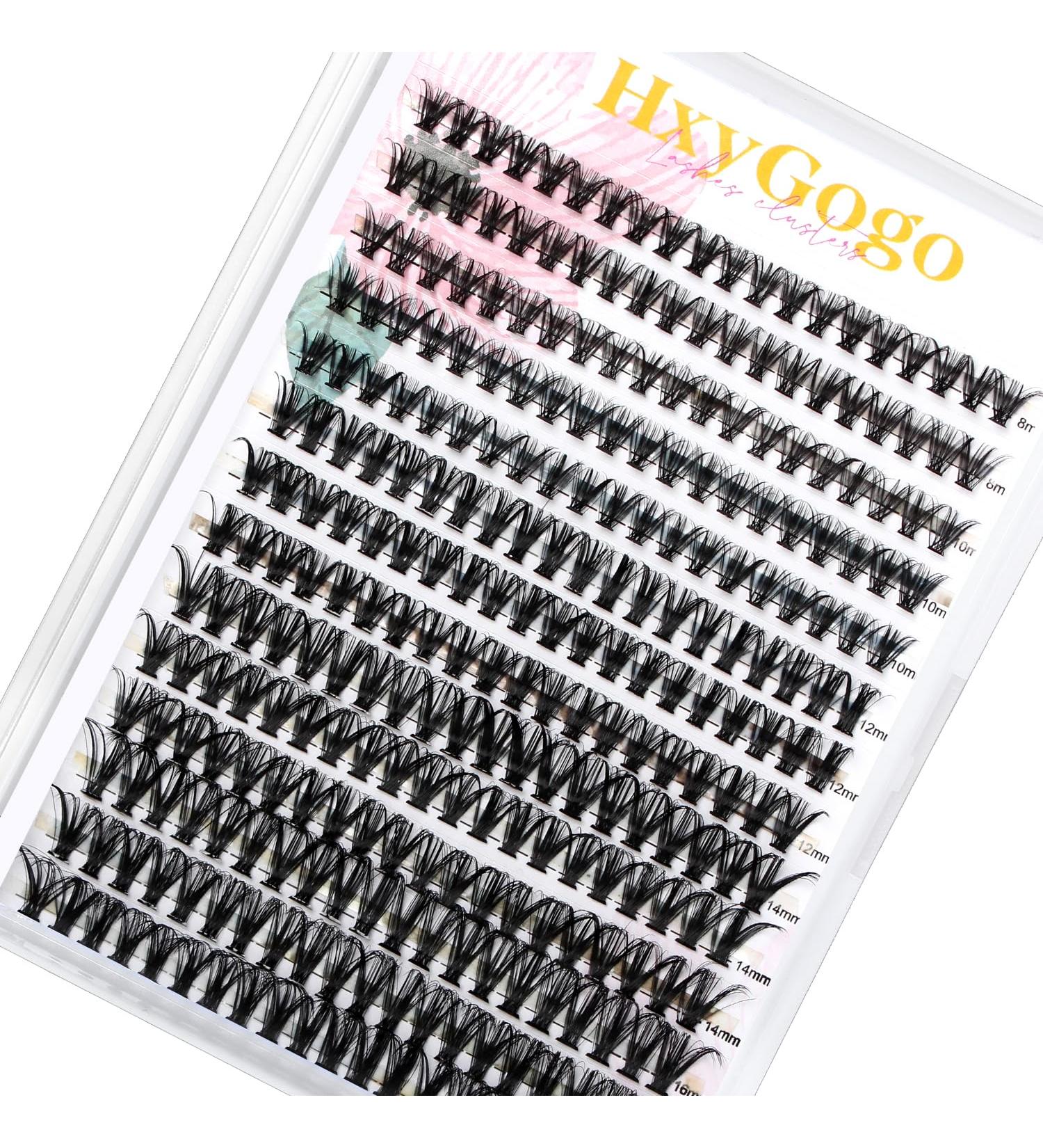 HxyGogo Wispy Cluster Lashes DIY Kit | Natural Look 8-16MM D Curl Individual Lashes | 280 pcs Reusable at Home Fluffy Extensions - Buy Online on GoSupps.com