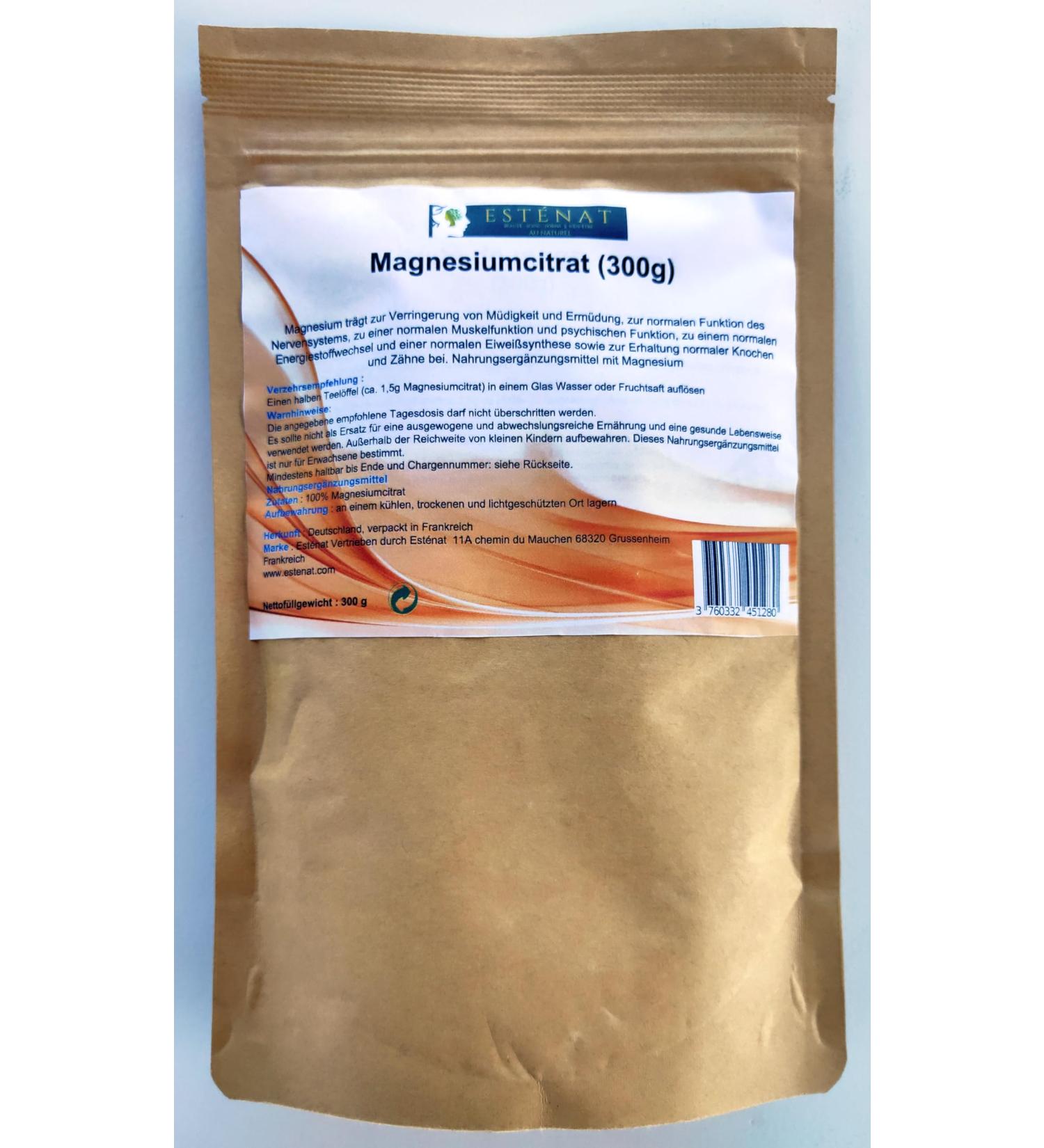 Citrate de magn sium pur 300G | 2500 mg | 4 mois de traitement | nergie et r cup ration rapide | haute biodisponibilit | l'alli des sportifs |