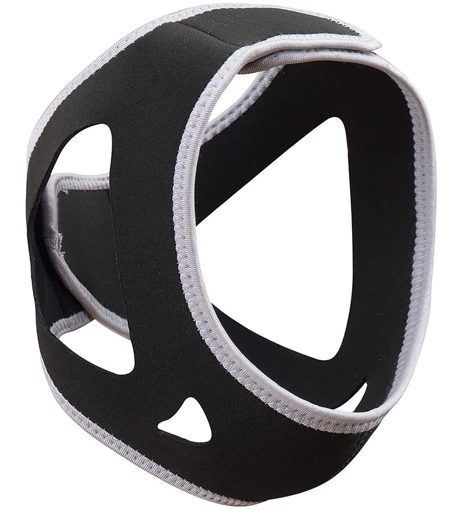 Adjustable Anti-Snoring Chin Strap | Breathable Stop Snoring Solution for Men and Women | Snore Reducing Device | One Size (Black-Grey) - Buy Online on GoSupps.com