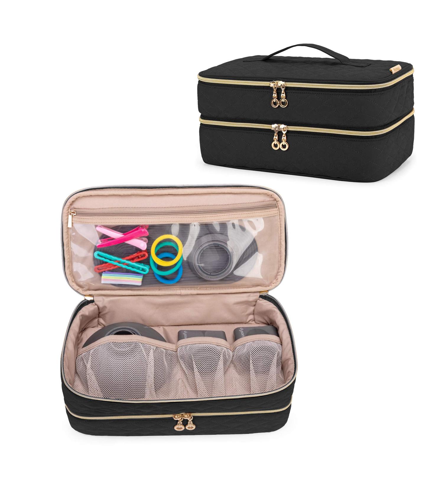 Teamoy Double-Layer Travel Storage Bag for Dyson Supersonic Hair Dryer - Portable Organizer for Blow Dryer & Attachments - Black - Buy Online on GoSupps.com