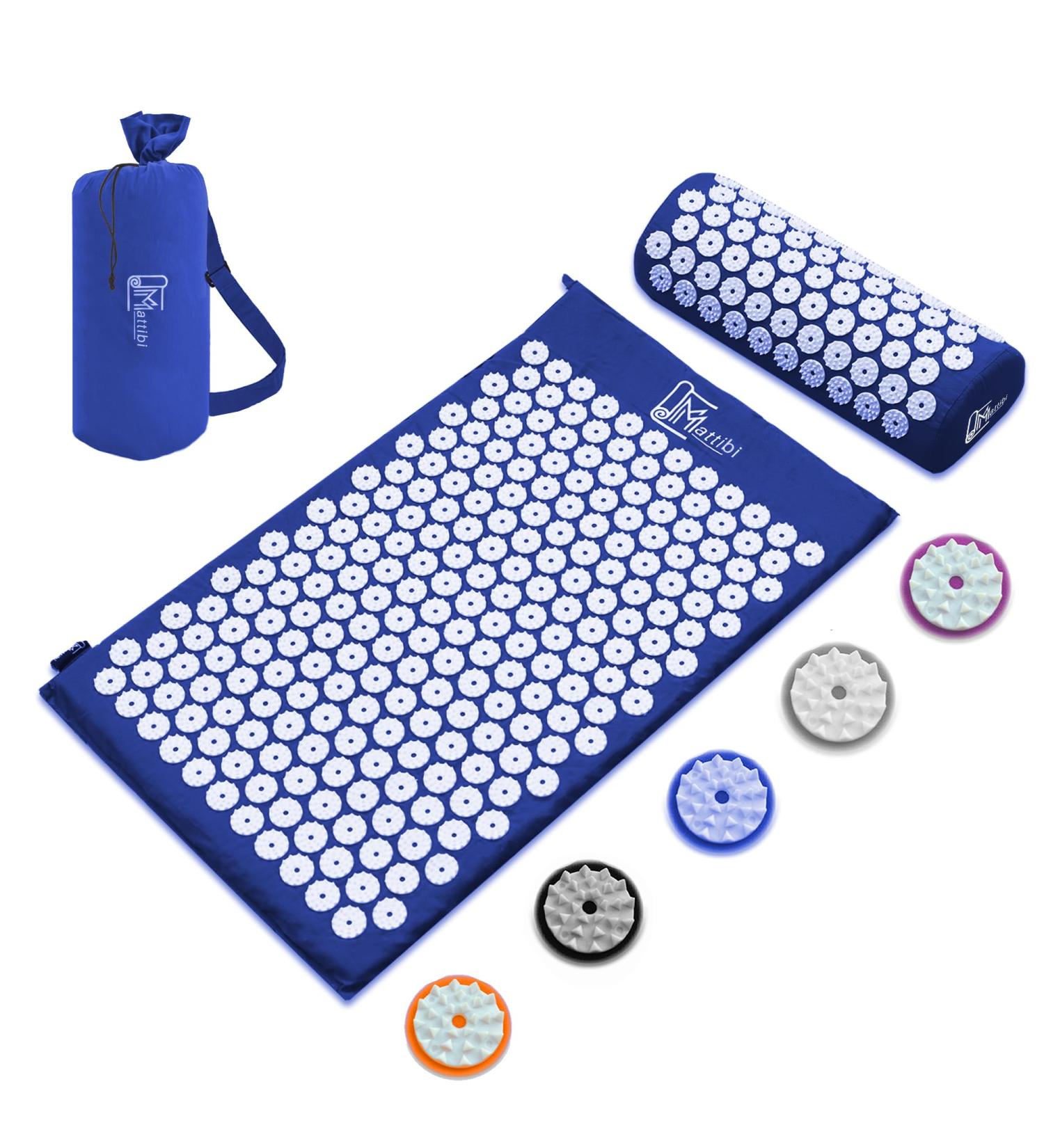 Acupressure Mat & Pillow Set for Pain Relief - Massage Relaxation & Meditation - Blue Acupressmatte - Buy Online on GoSupps.com
