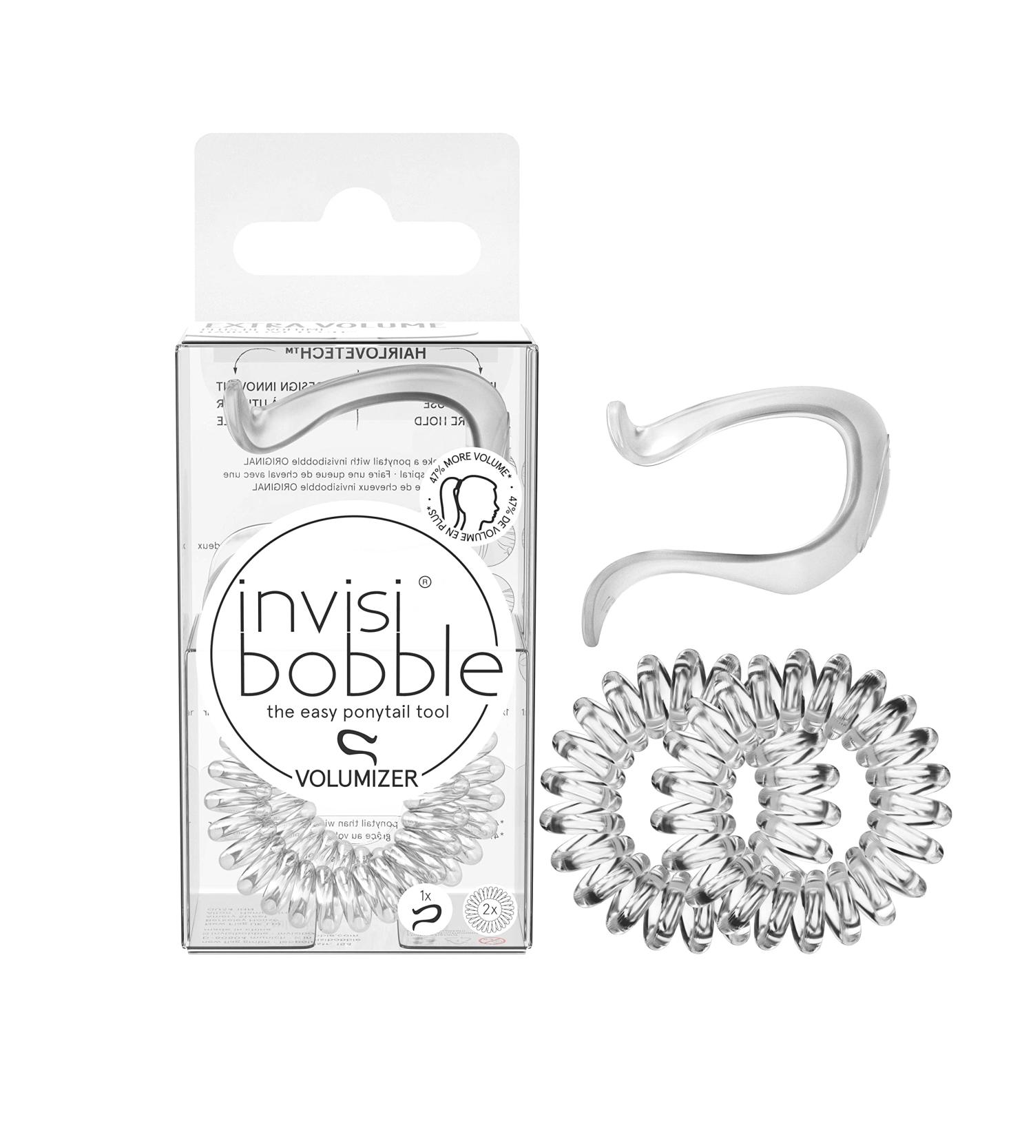 Invisibobble Volumizer | Hair Styling Aid for All Hair Colors | 1x Transparent Volumizer & 2x Spiral Hair Ties - Push-Up Effect & Extra Strong Hold - Buy Online on GoSupps.com