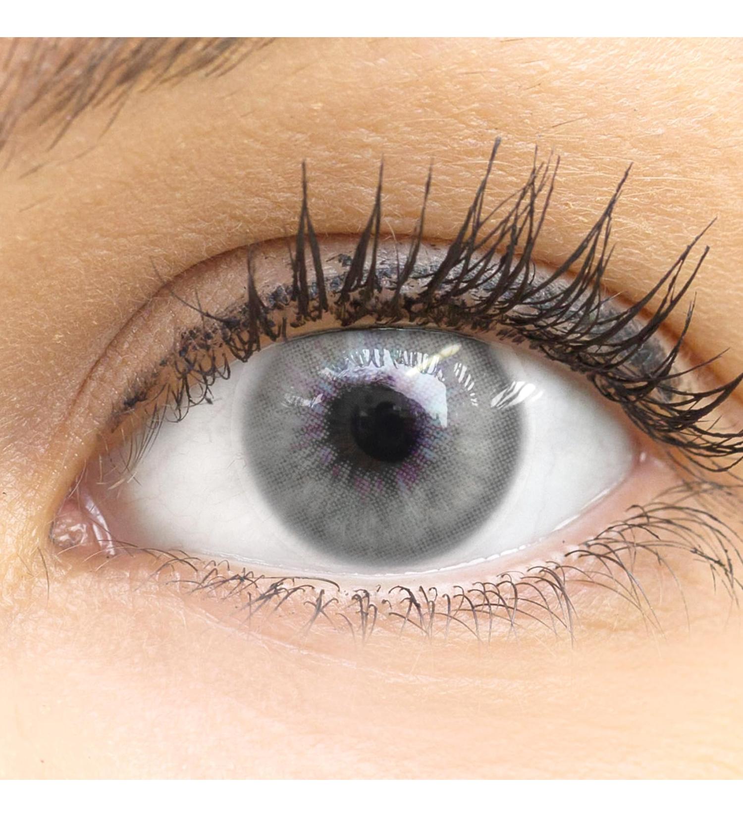 Buy Gray Colored Monthly Contact Lenses - Soft Hydrogel 2 Pieces + Lens Case | Starch-Free Natural Colors Series Almeria - Buy Online on GoSupps.com