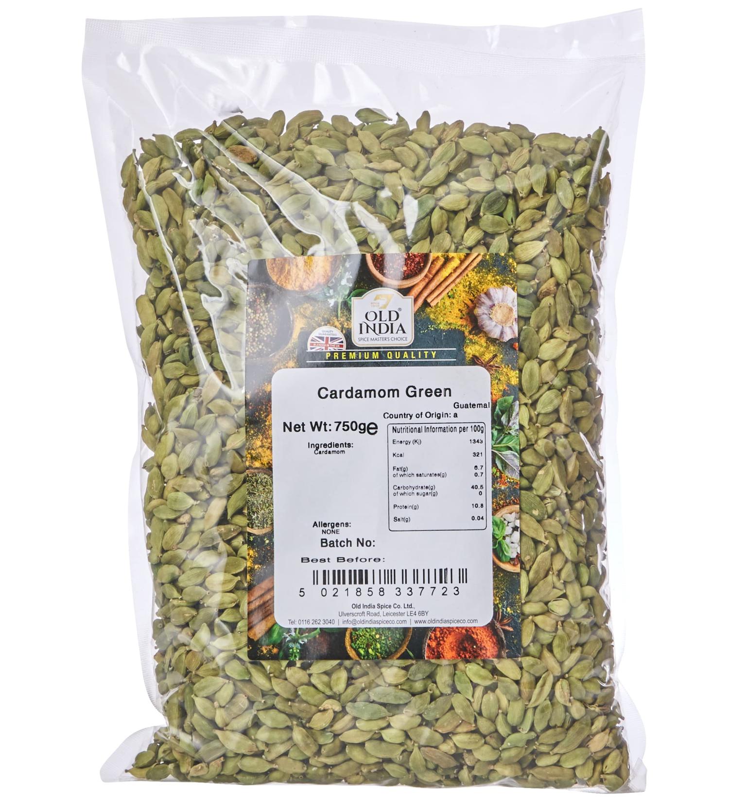 Old India Green Cardamom Pods 750g - Premium Quality Spice for Cooking and Baking - Buy Online on GoSupps.com
