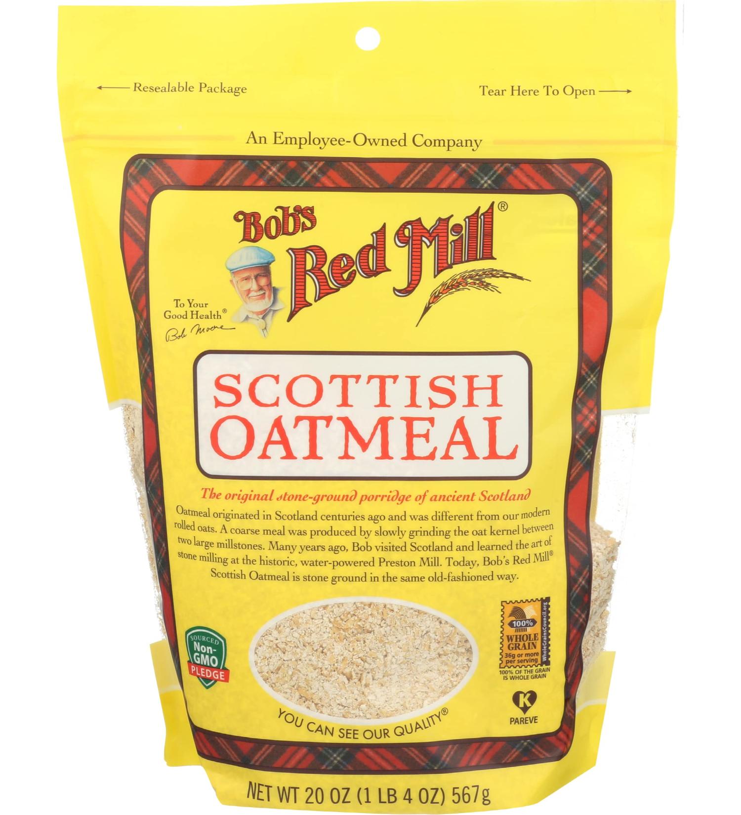 Bob's Red Mill Scottish Oatmeal - 20 oz Resealable Pack | Gluten-Free & Wholesome Oats - Buy Online on GoSupps.com