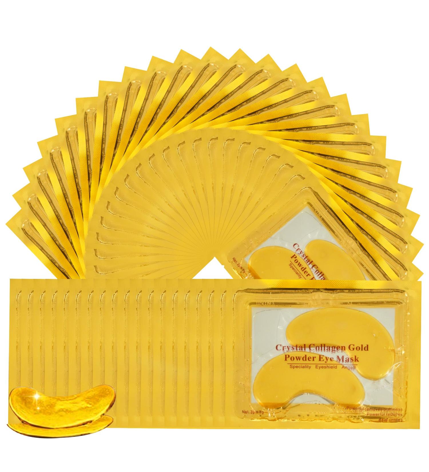 20 Pairs Under Eye Treatment Masks 24K Gold Collagen Eye Gel Pads Moisturizing Under Eye Patches Golden Eye Mask for Dark Circles Anti Wrinkle Puffy Eyes Hydrating - Buy Online on GoSupps.com