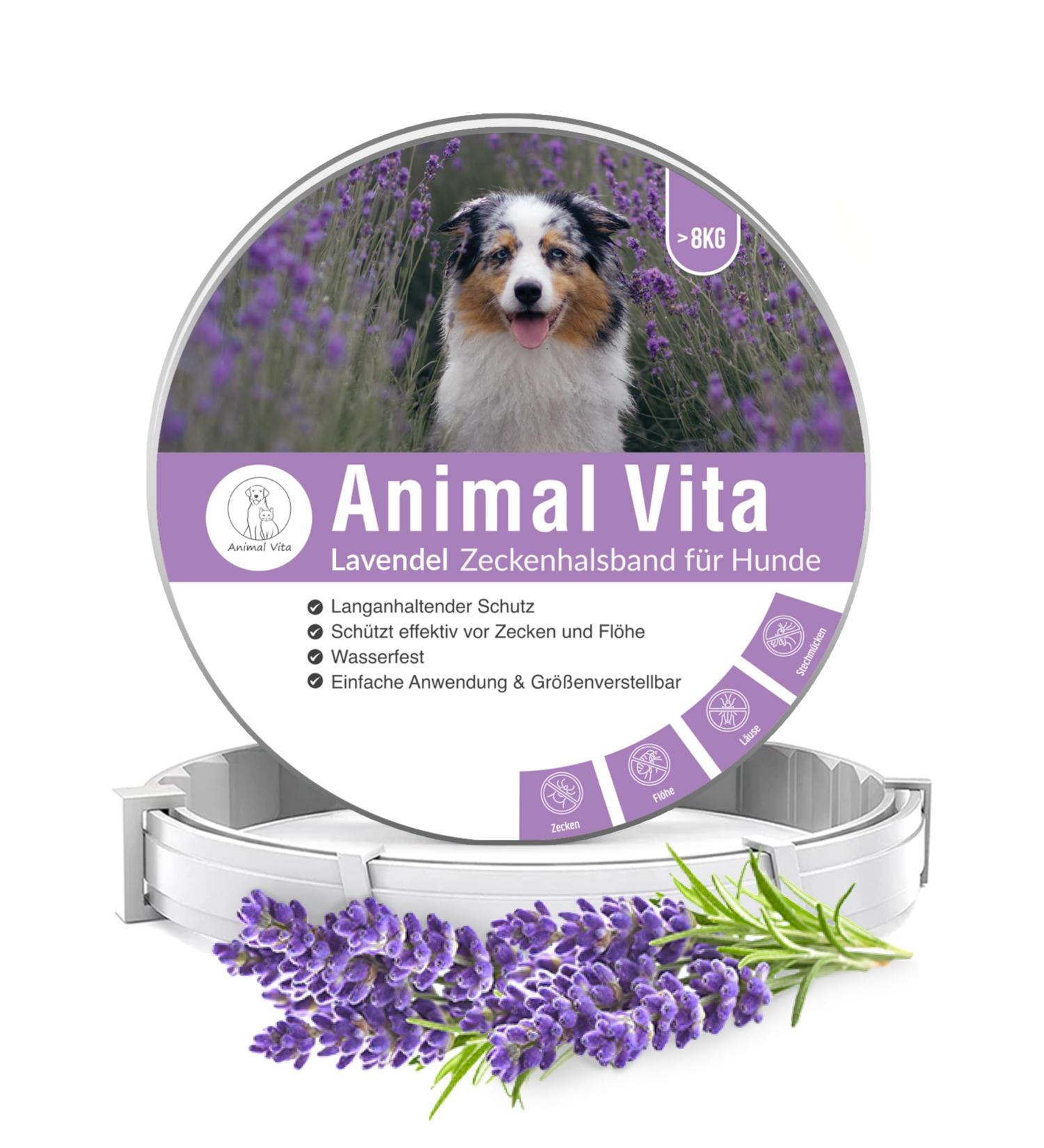 Animal Vita Lavender Tick Neck Band for Dogs - Waterproof Adjustable 100% Natural Protection Against Vermin - Up to 8 Months of Efficacy - Buy Online on GoSupps.com