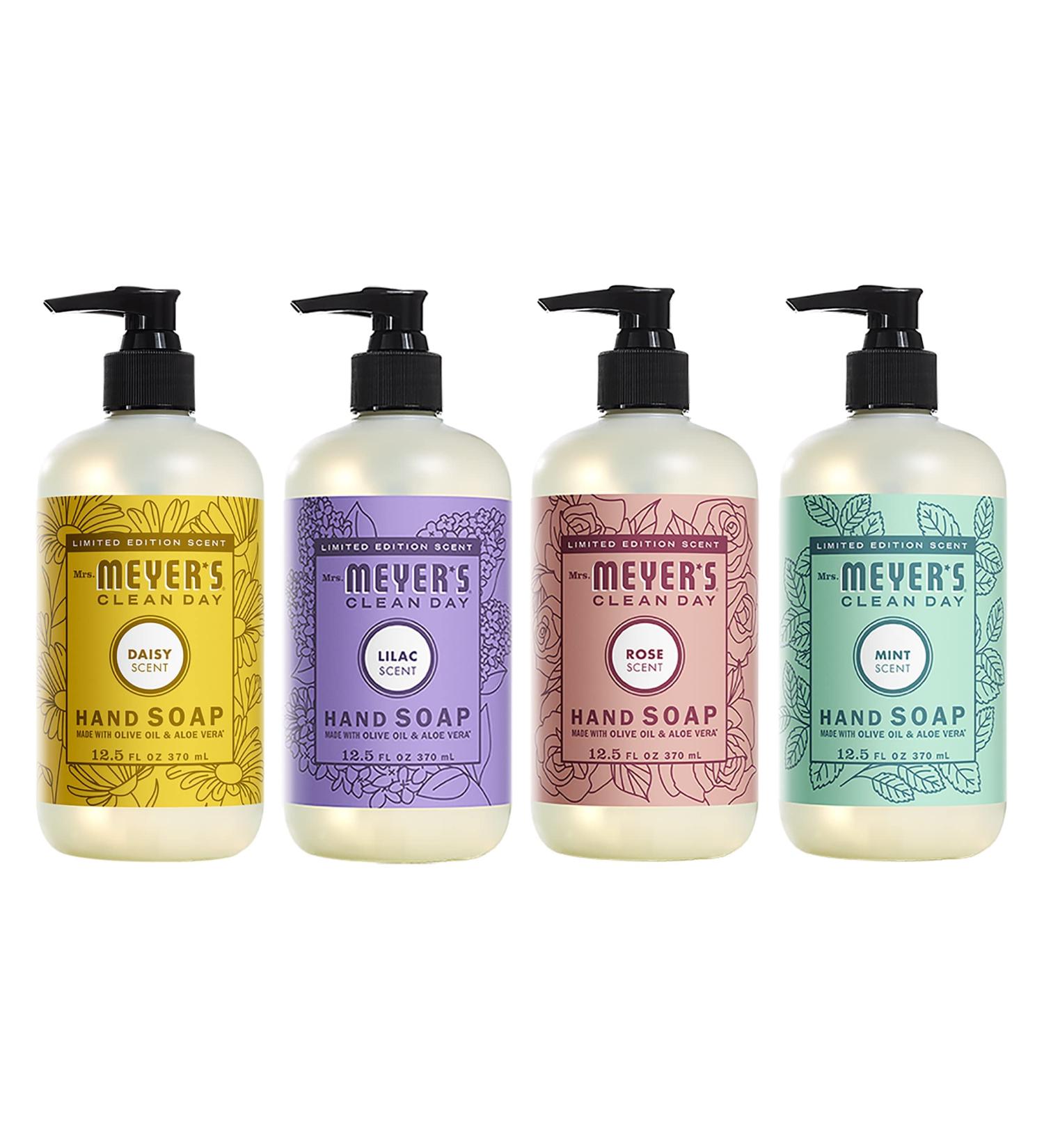 Mrs. Meyer's Hand Soap Variety Pack - Mint, Lilac, Daisy, Rose (4 CT) - Buy Online on GoSupps.com